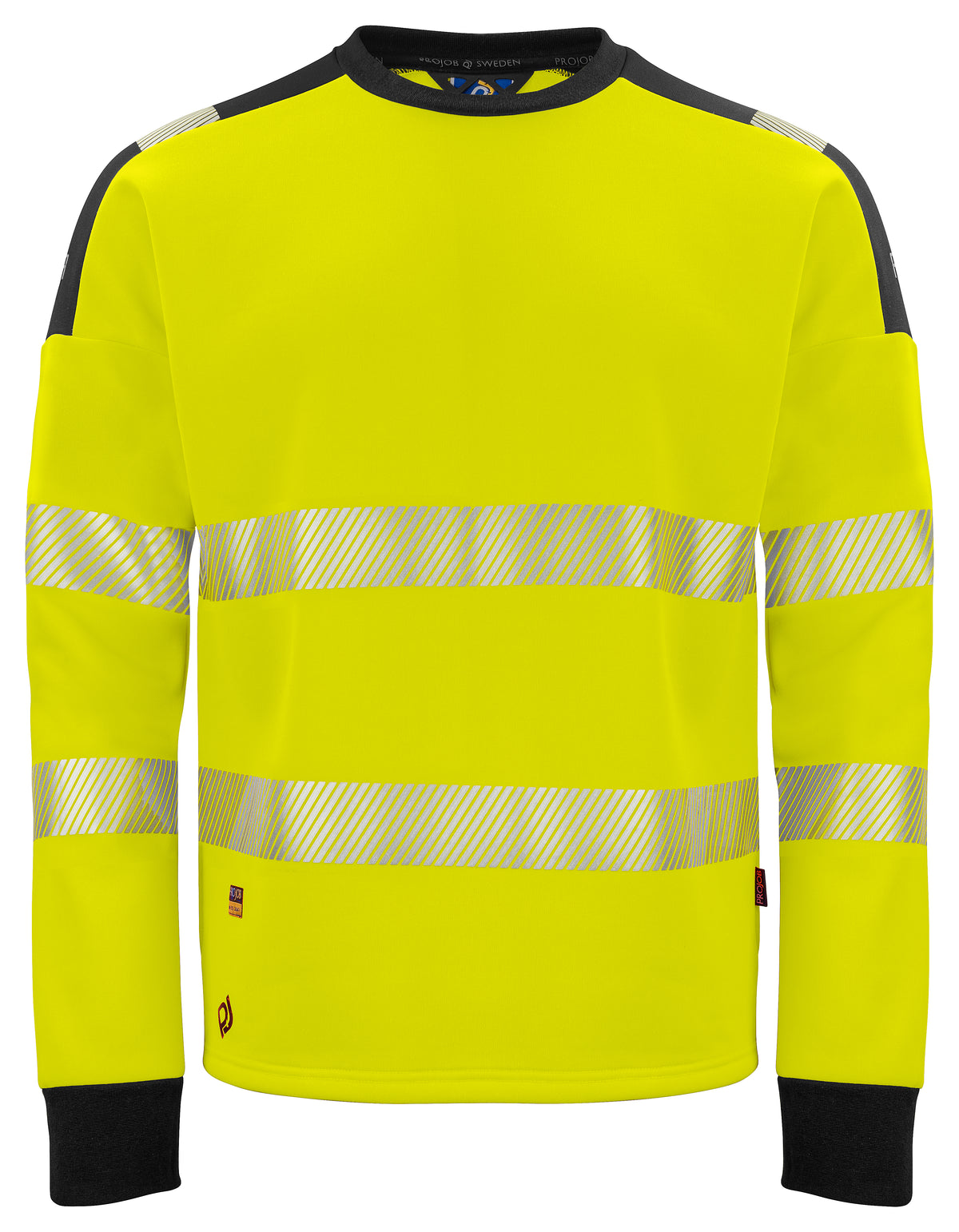 ProJob 6108 Sweatshirt EN ISO 20471 Klasse 3/2 Gelb/Schwarz, Vorderansicht