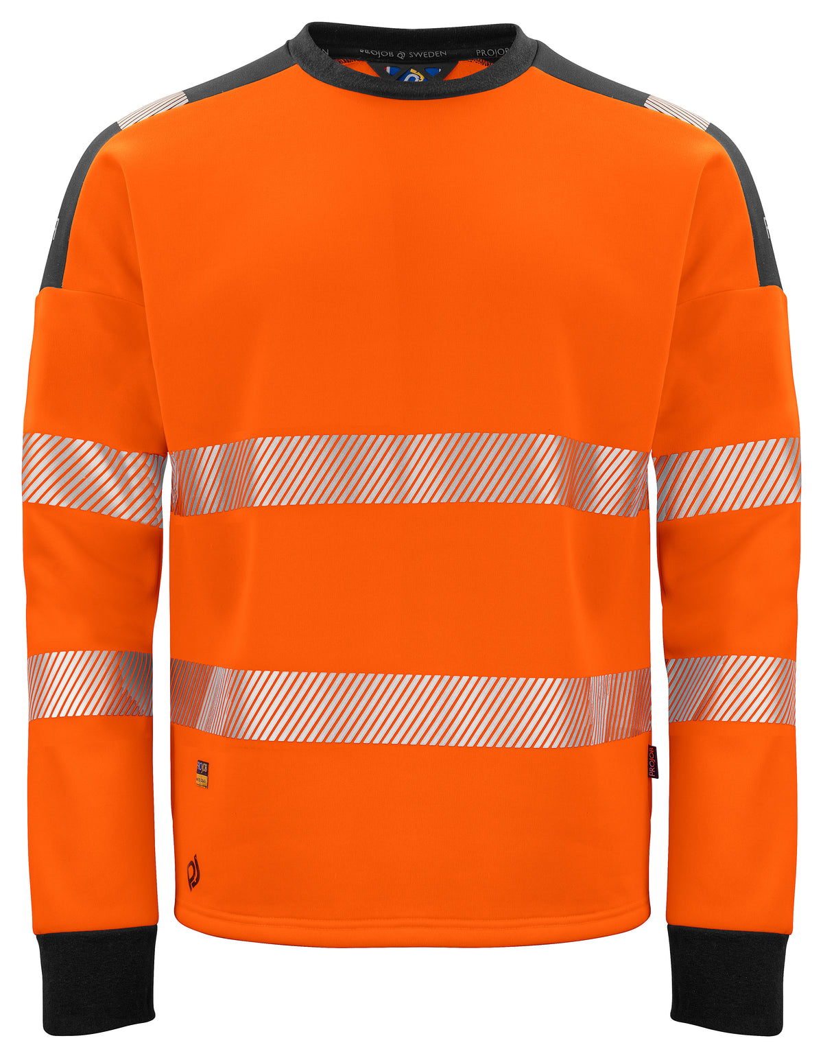 ProJob 6108 Sweatshirt EN ISO 20471 Klasse 3/2 Orange/Schwarz, Vorderansicht