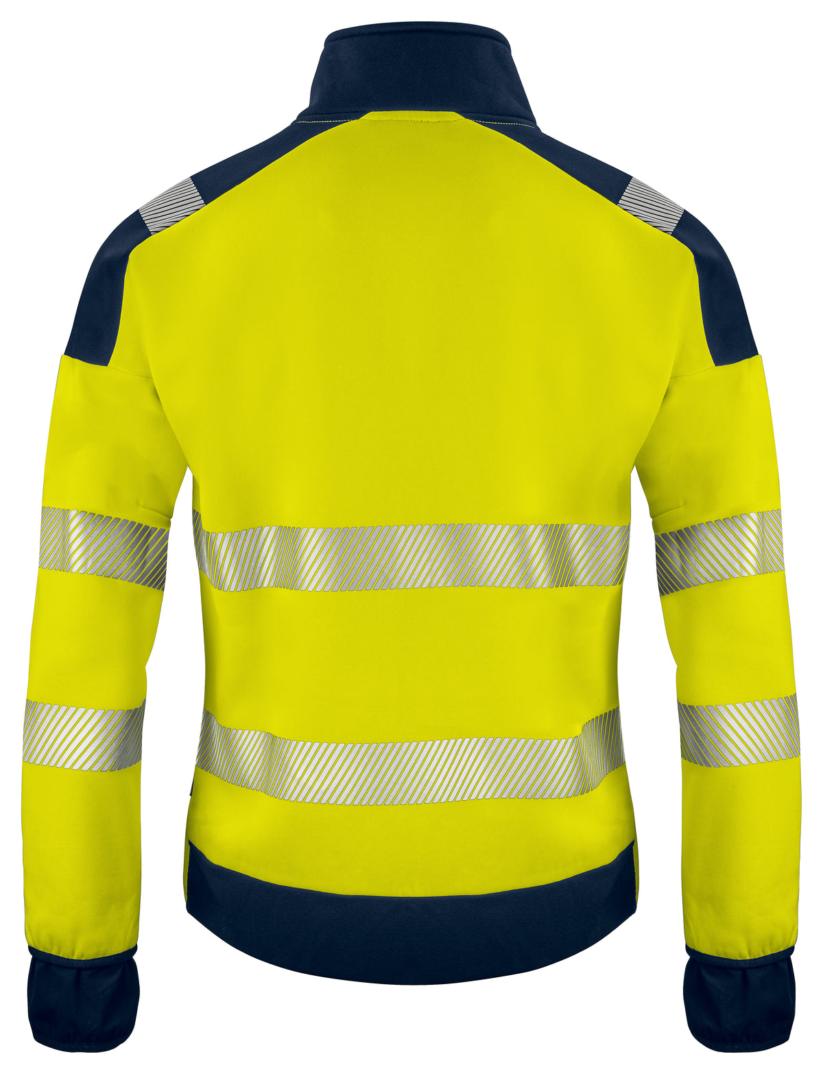 ProJob 6109 Full Zip Sweat Jacke EN ISO 20471 Klasse 3/2 Gelb/Marine, Rückansicht