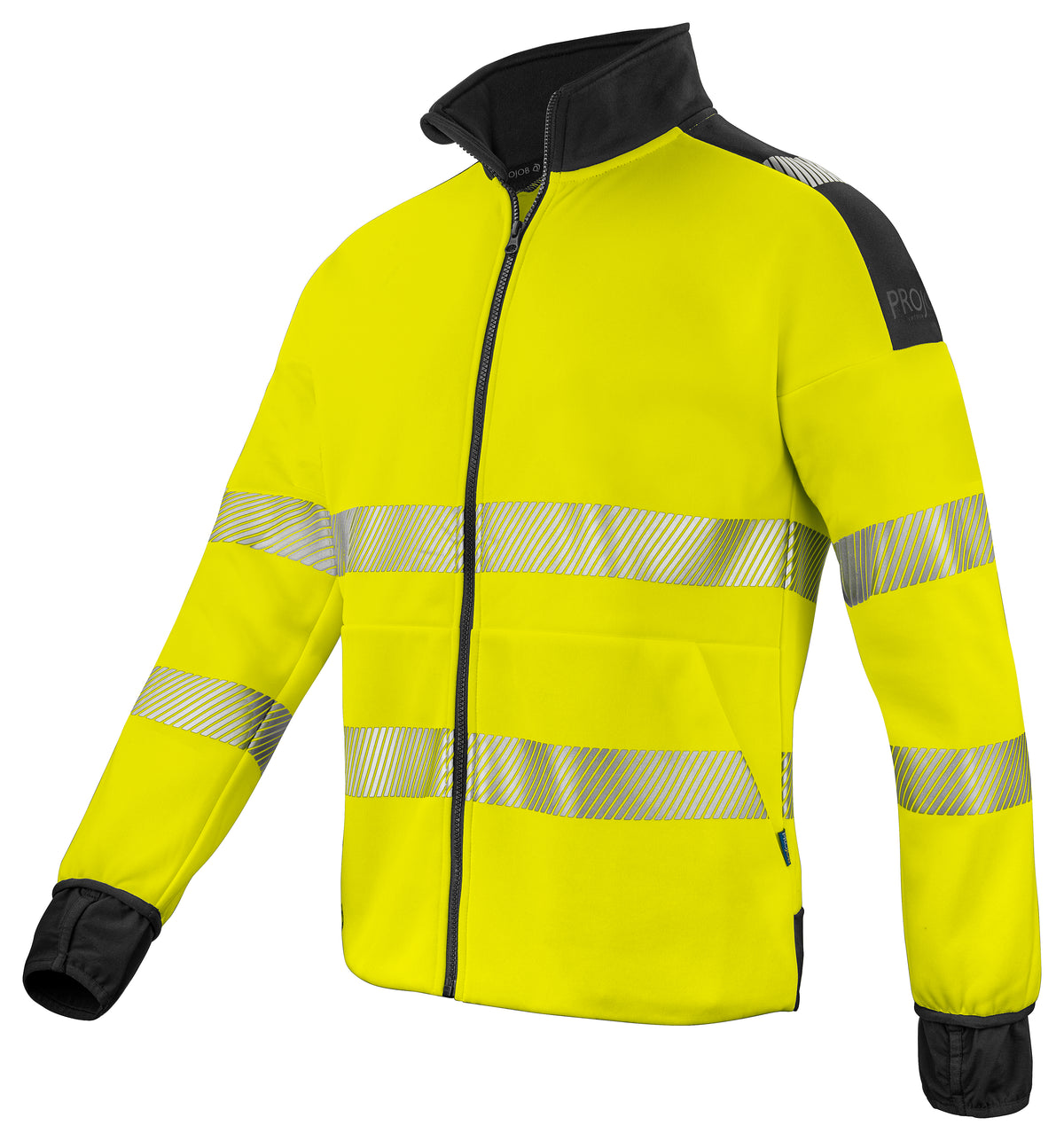 ProJob 6109 Full Zip Sweat Jacke EN ISO 20471 Klasse 3/2 Gelb/Schwarz, Produktansicht