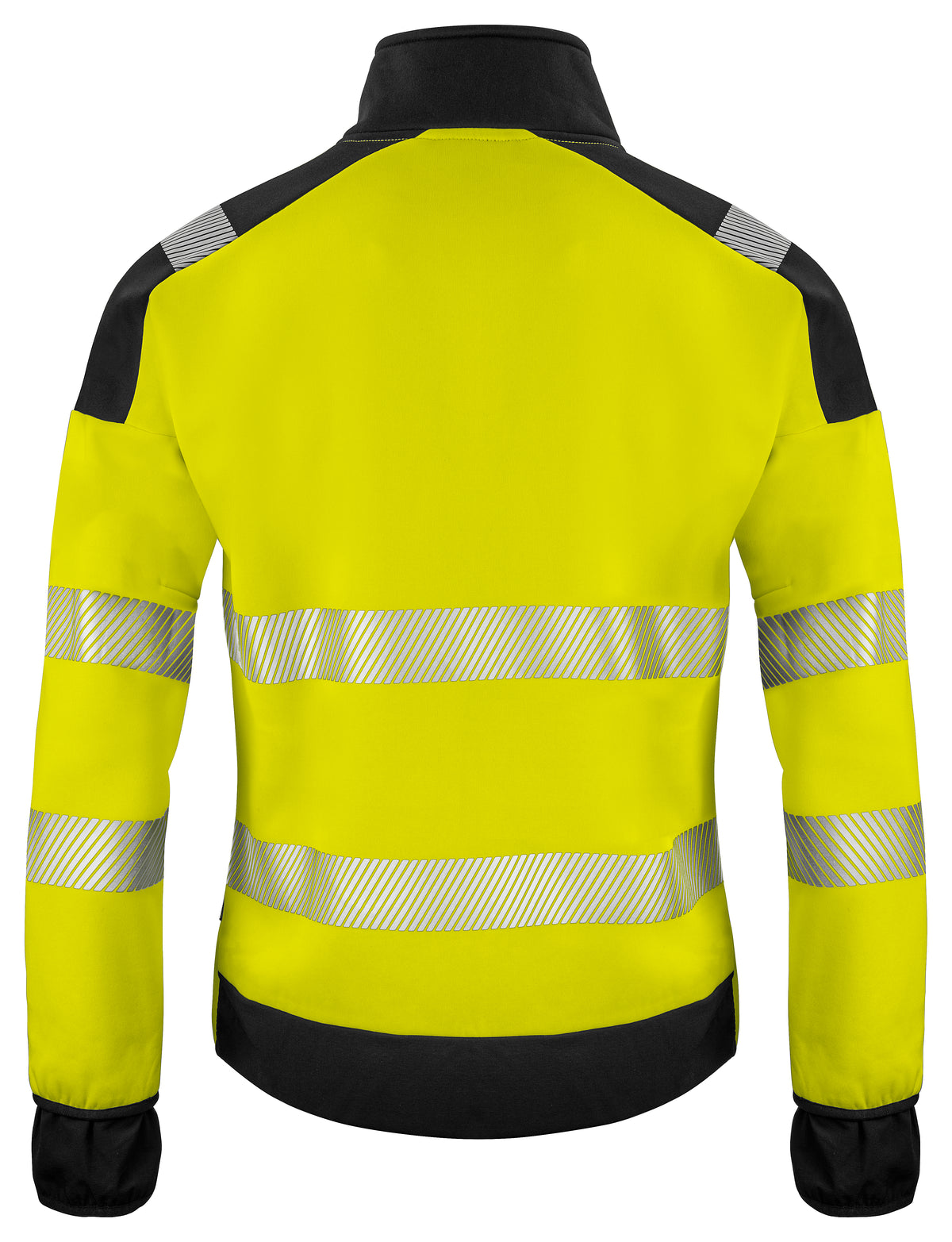 ProJob 6109 Full Zip Sweat Jacke EN ISO 20471 Klasse 3/2 Gelb/Schwarz, Rückansicht
