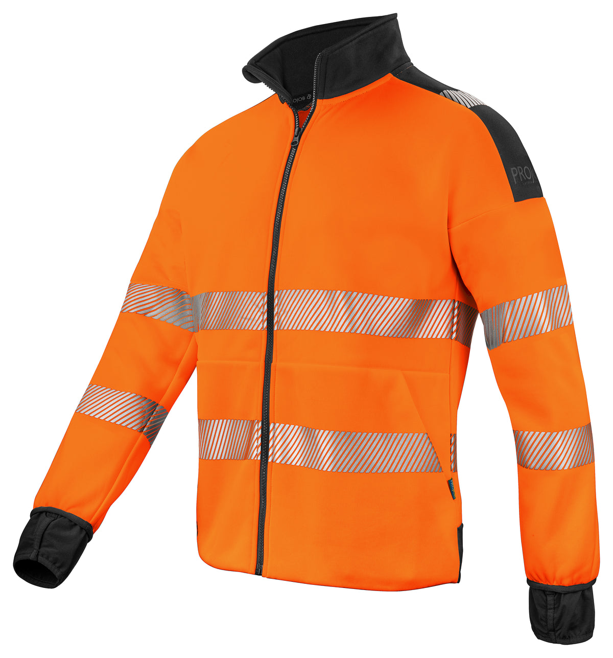 ProJob 6109 Full Zip Sweat Jacke EN ISO 20471 Klasse 3/2 Orange/Schwarz, Produktansicht