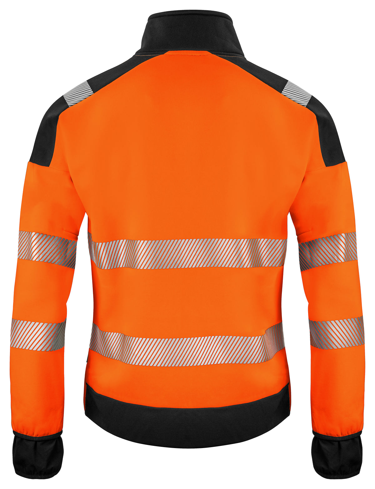 ProJob 6109 Full Zip Sweat Jacke EN ISO 20471 Klasse 3/2 Orange/Schwarz, Rückansicht