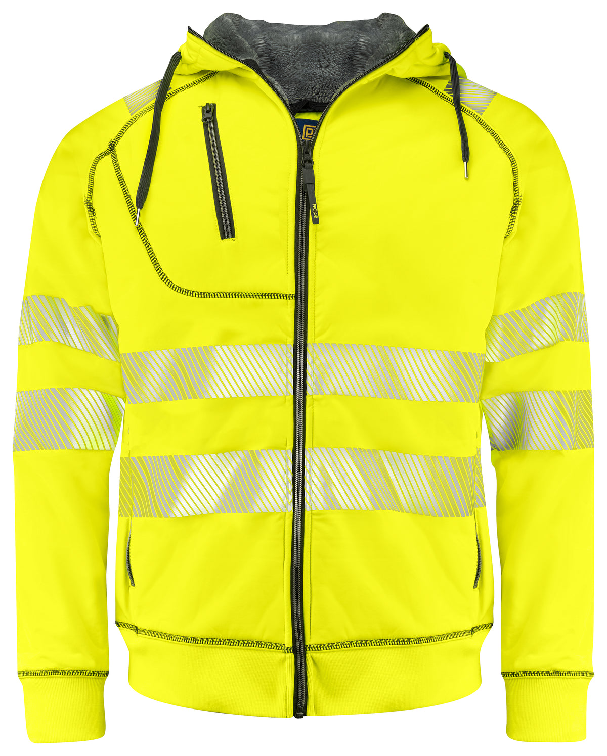 ProJob 6130 Kapuzenjacke EN ISO 20471 Klasse 3/2 Gelb/Schwarz, Vorderansicht