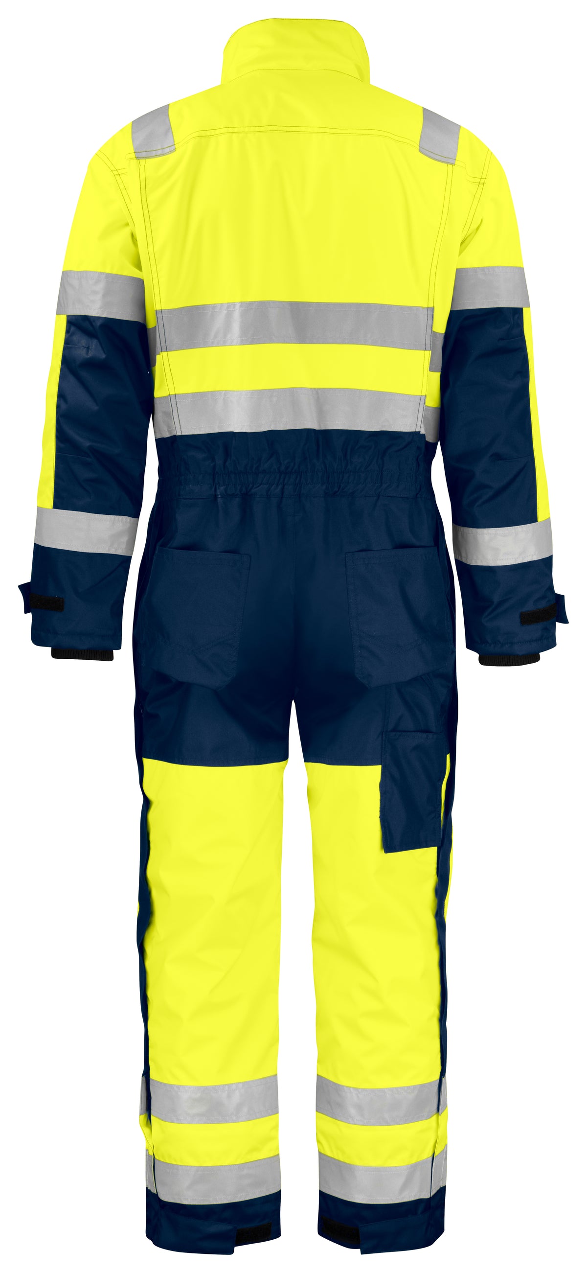 ProJob 6202 Gefütterter Overall EN ISO 20471 Klasse 3 Moderner Schnitt Gelb/Marine, Rückansicht