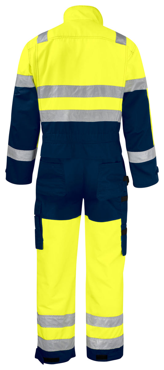 ProJob 6203 Overall EN ISO 20471 Klasse 3 Moderner Schnitt Gelb/Marine, Rückansicht