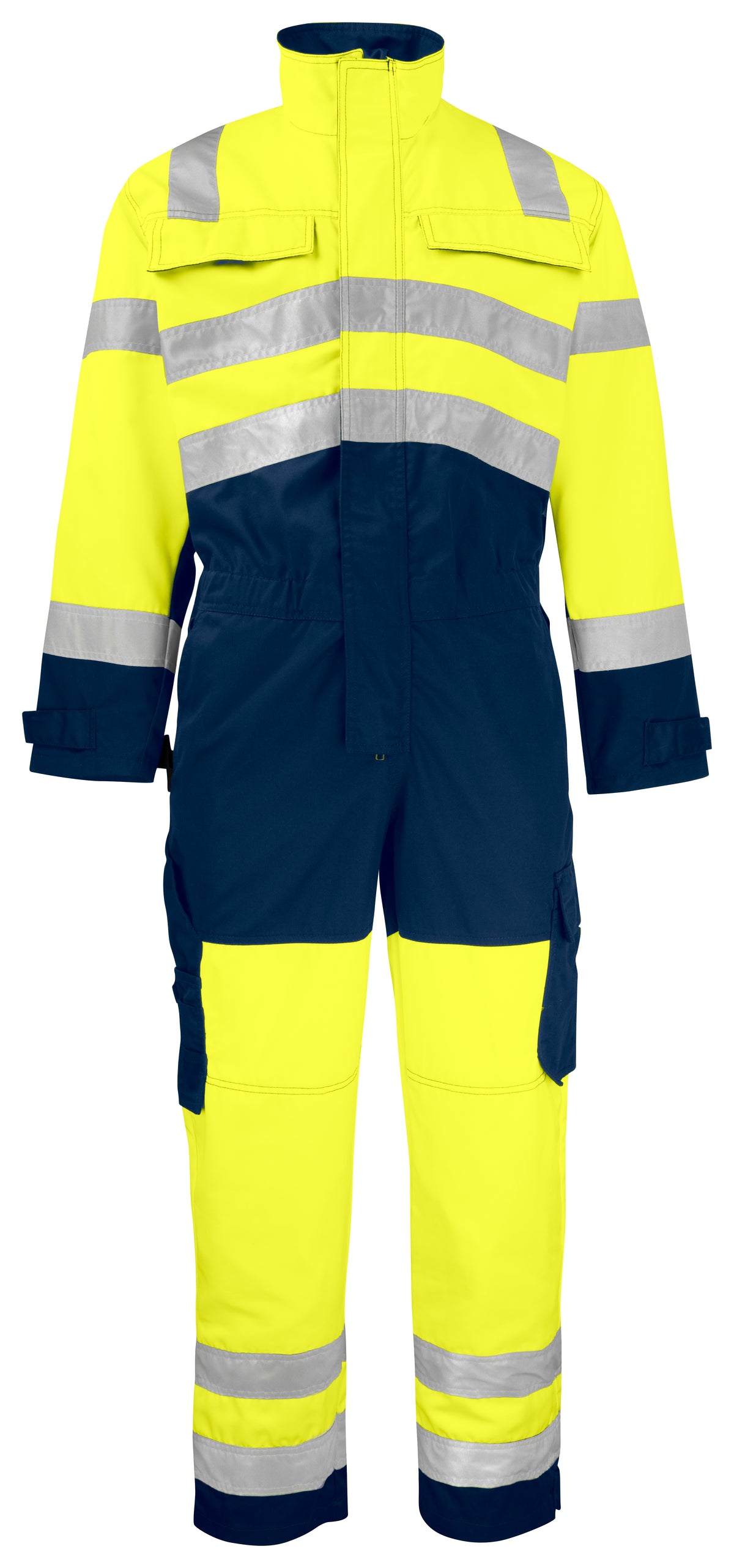 ProJob 6203 Overall EN ISO 20471 Klasse 3 Moderner Schnitt Gelb/Marine, Vorderansicht