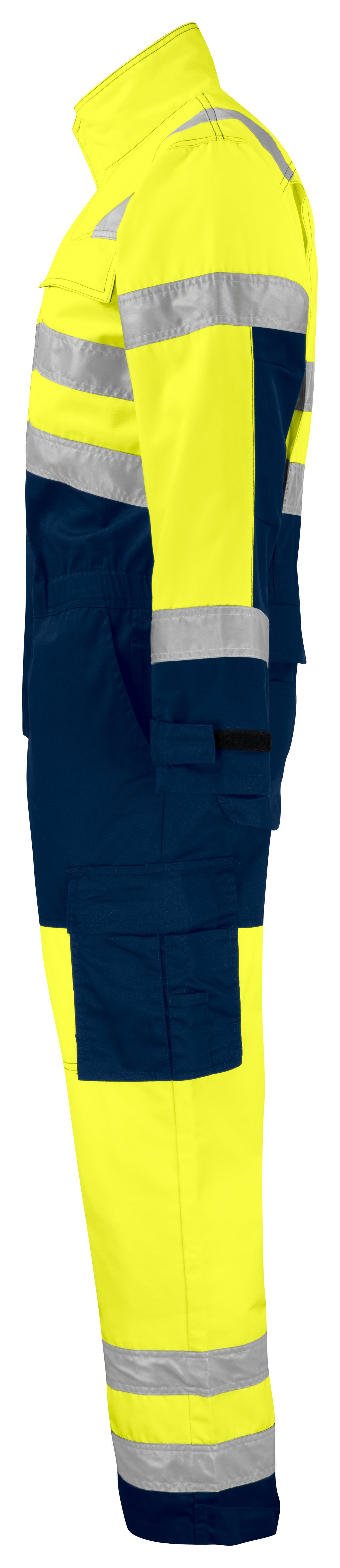 ProJob 6203 Overall EN ISO 20471 Klasse 3 Moderner Schnitt Gelb/Marine, Seitenansicht links