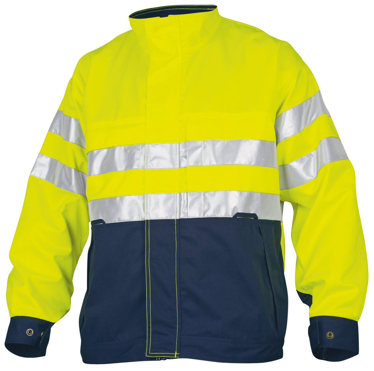ProJob 6401 Ungefütterte Warnschutz-Jacke EN ISO 20471 Klasse 3 Gelb/Marine, Produktansicht