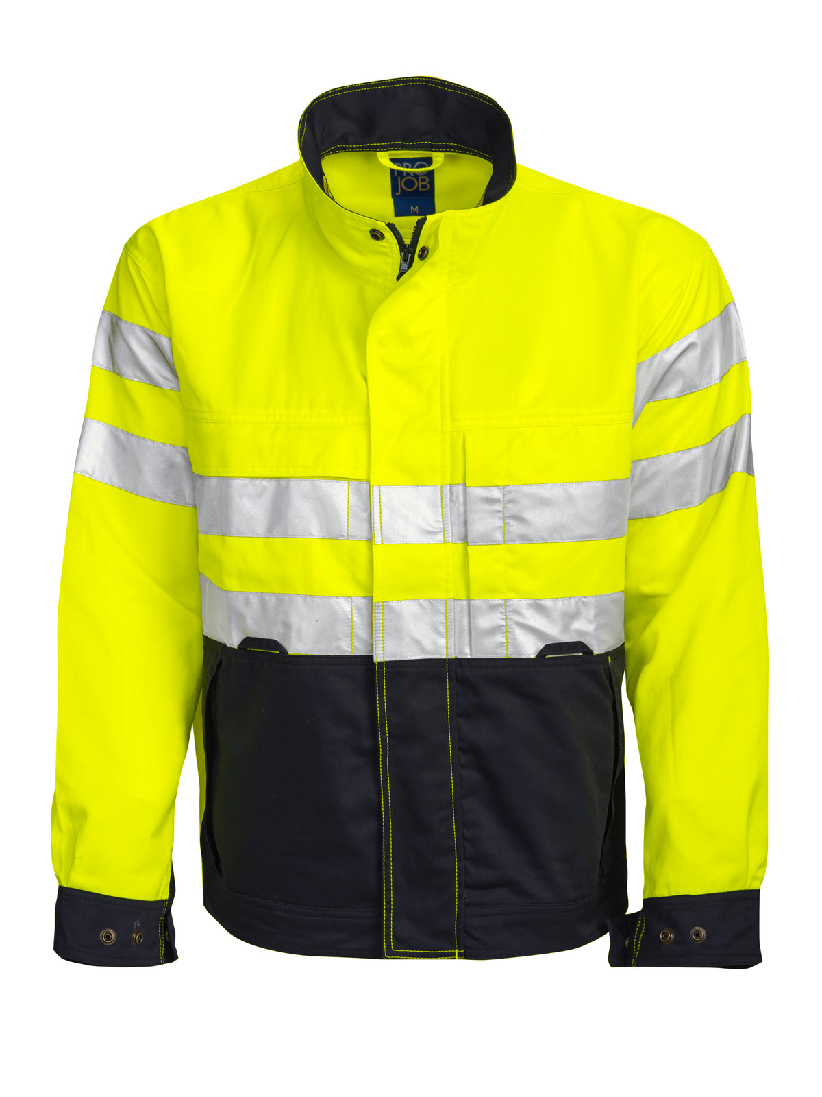 ProJob 6401 Ungefütterte Warnschutz-Jacke EN ISO 20471 Klasse 3 Gelb/Schwarz, Vorderansicht