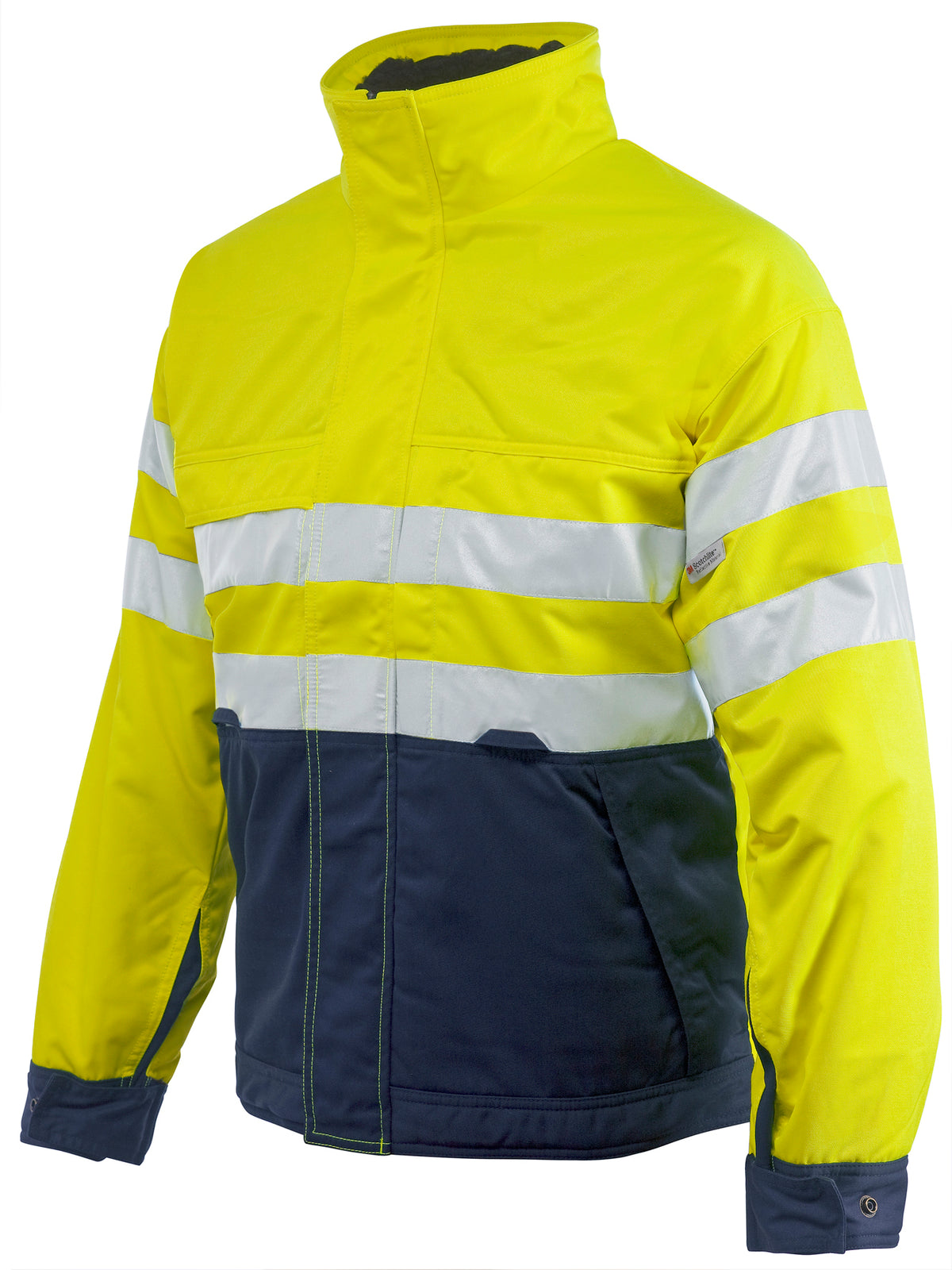 ProJob 6407 Gefütterte Jacke EN ISO 20471 Klasse 3 Gelb/Marine, Produktansicht