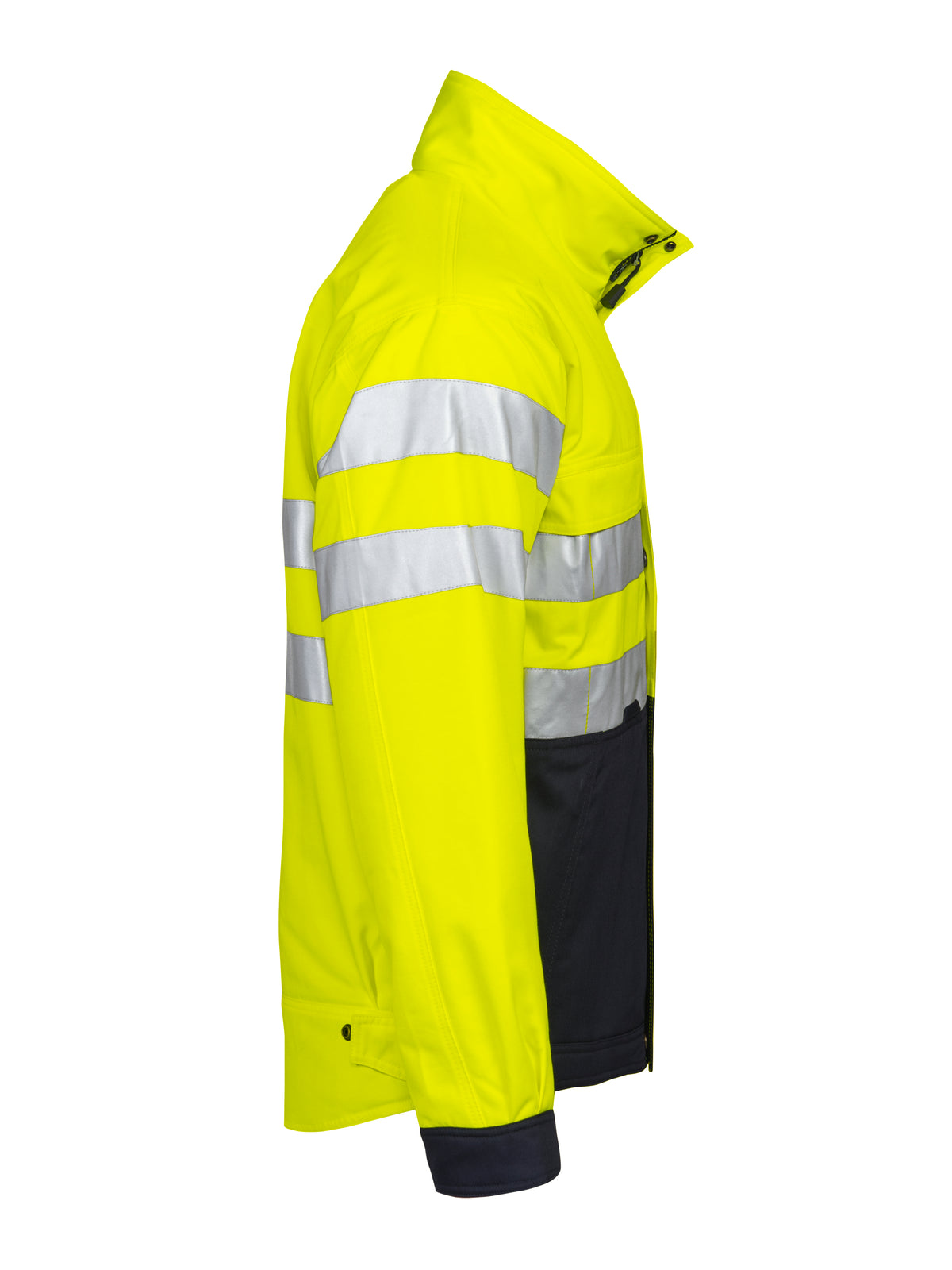 ProJob 6407 Gefütterte Jacke EN ISO 20471 Klasse 3 Gelb/Marine, Seitenansicht rechts