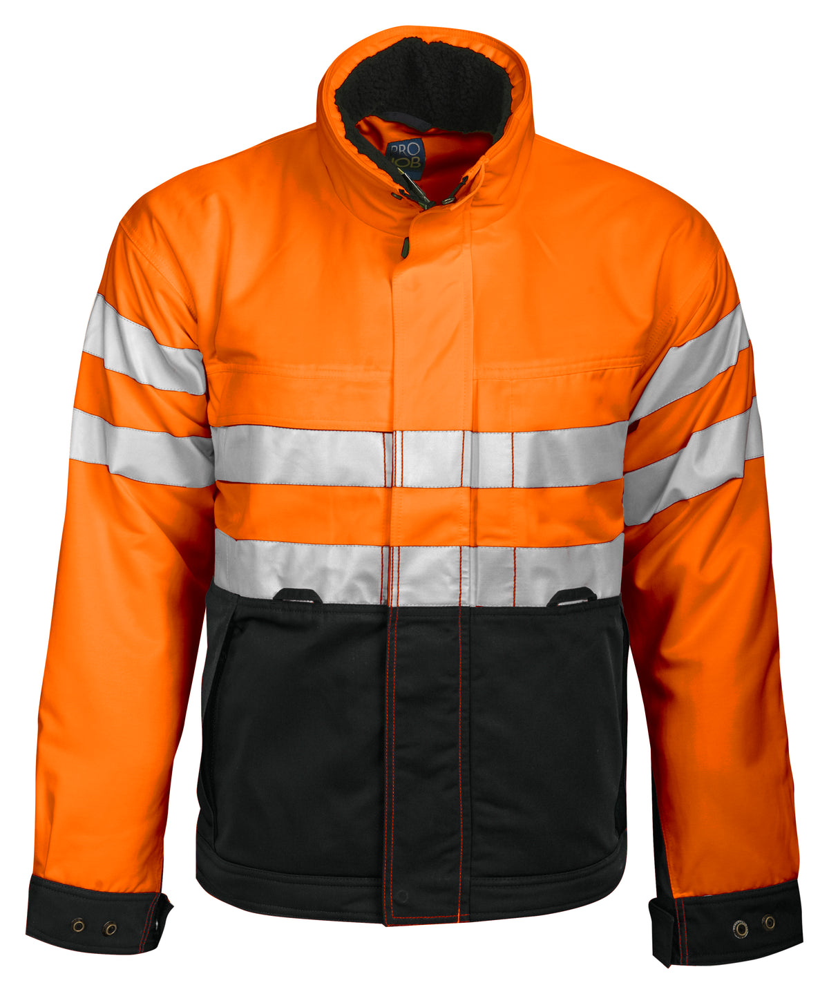 ProJob 6407 Gefütterte Jacke EN ISO 20471 Klasse 3 Orange/Schwarz, Vorderansicht