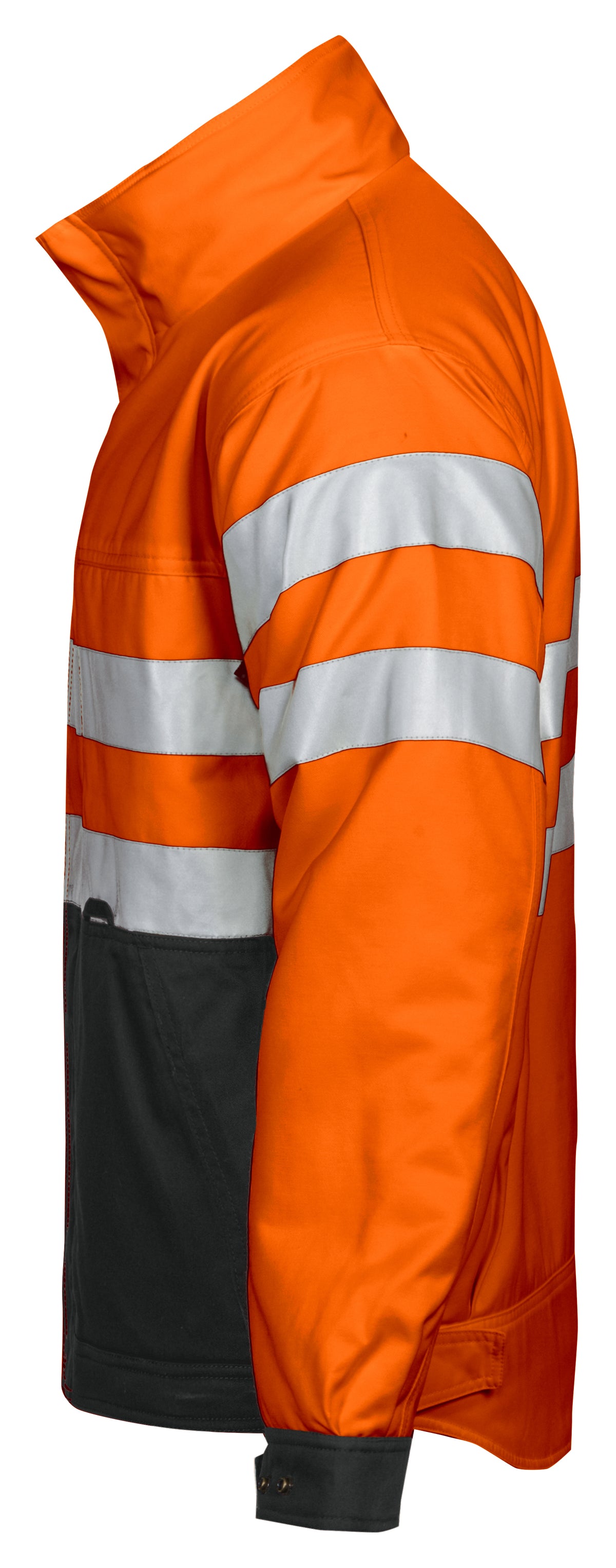 ProJob 6407 Gefütterte Jacke EN ISO 20471 Klasse 3 Orange/Schwarz, Seitenansicht links