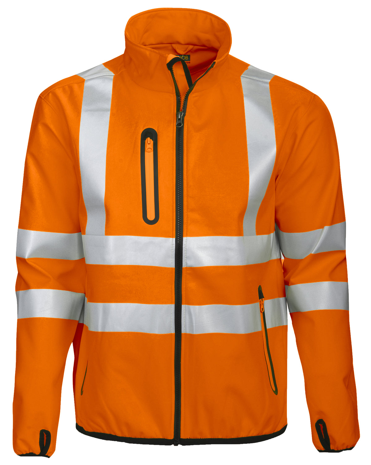 ProJob 6412 3-Lagige Softshell-Jacke EN ISO 20471 Klasse 3 Orange/Scjwarz, Vorderansicht