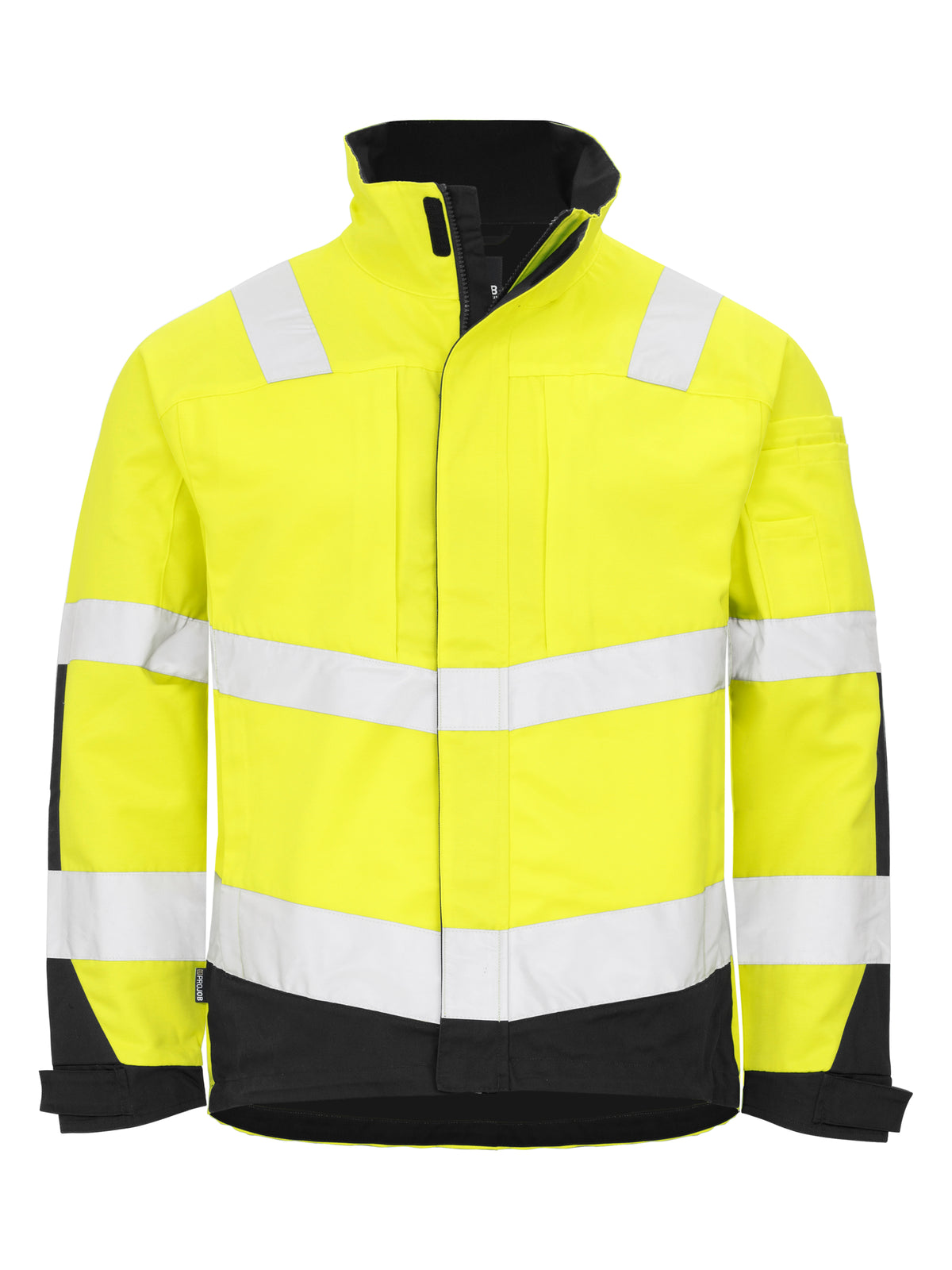 ProJob 6427 Gefütterte Warnschutz Jacke Gelb/Schwarz, Vorderansicht