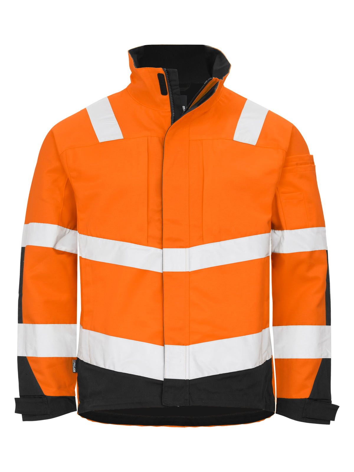 ProJob 6427 Gefütterte Warnschutz Jacke Orange/Schwarz, Vorderansicht