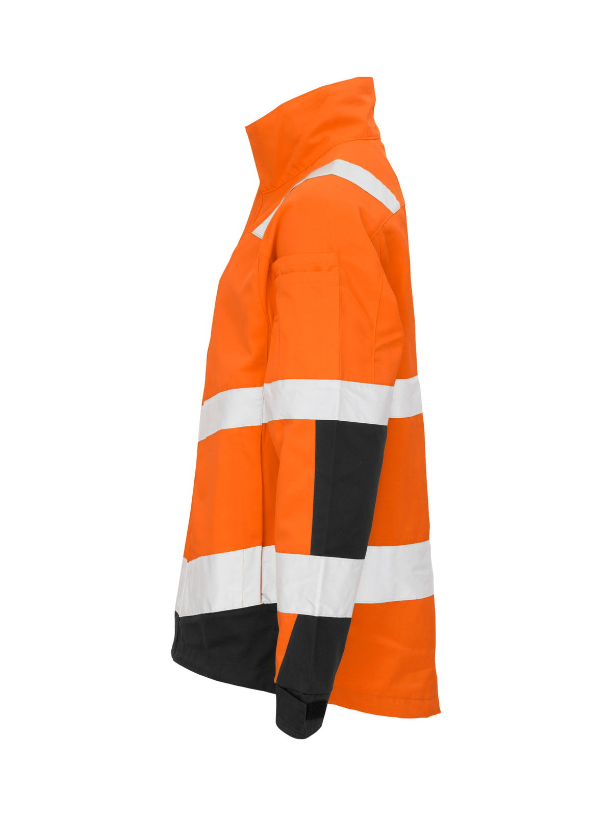 ProJob 6427 Gefütterte Warnschutz Jacke Orange/Schwarz, Seitenansicht links