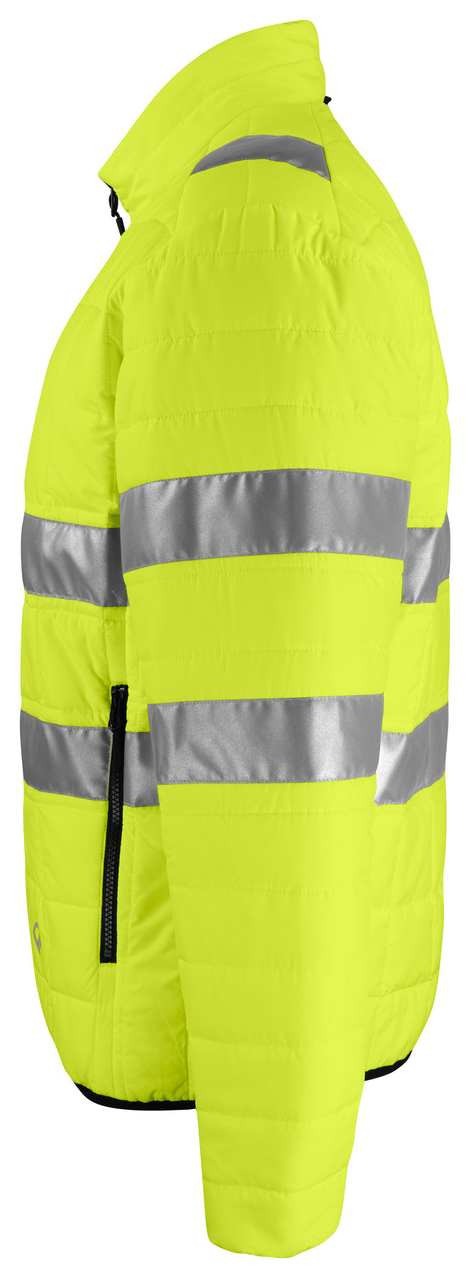 ProJob 6444 Gesteppte Leichte Jacke - Zip in Innen Jacke EN ISO 20471 Klasse 3 Gelb/Schwarz, Seitenansicht links