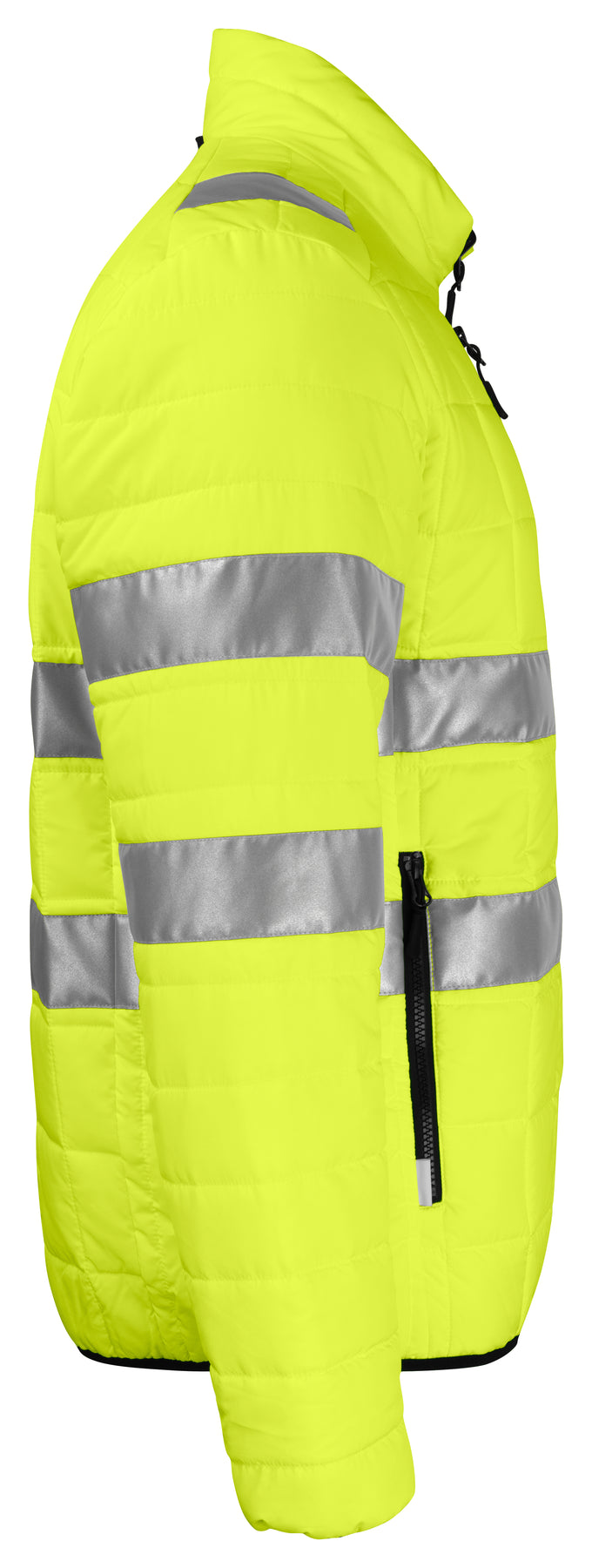 ProJob 6444 Gesteppte Leichte Jacke - Zip in Innen Jacke EN ISO 20471 Klasse 3 Gelb/Schwarz, Seitenansicht rechts