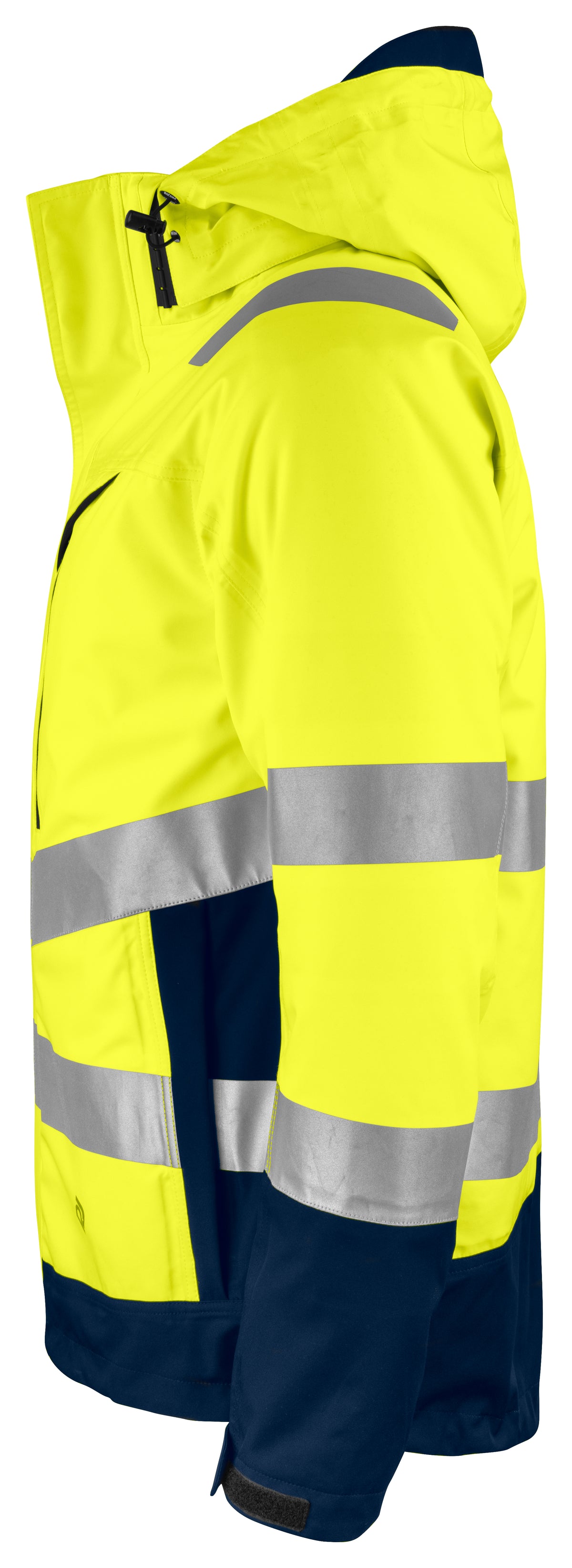 ProJob 6445 Wind- und Wasserdichter Parka 3-IN-1 EN ISO 20471 Klasse 3/2 Gelb/Marine, Seitenansicht links