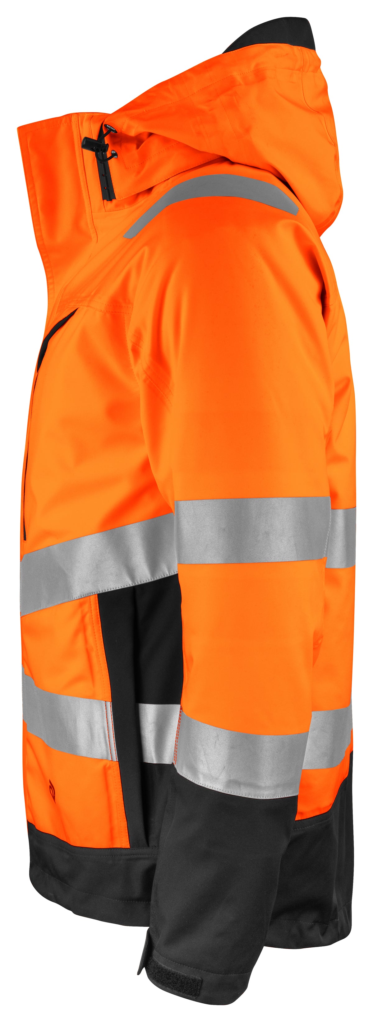 ProJob 6445 Wind- und Wasserdichter Parka 3-IN-1 EN ISO 20471 Klasse 3/2 Orange/Schwarz, Seitenansicht links