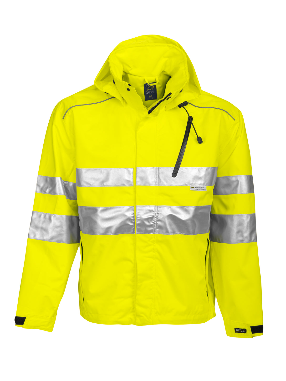 ProJob 6466 Wind- und Wasserdichte Allround Jacke EN ISO 20471 Klasse 3 EN 343/3 Gelb, Vorderansicht