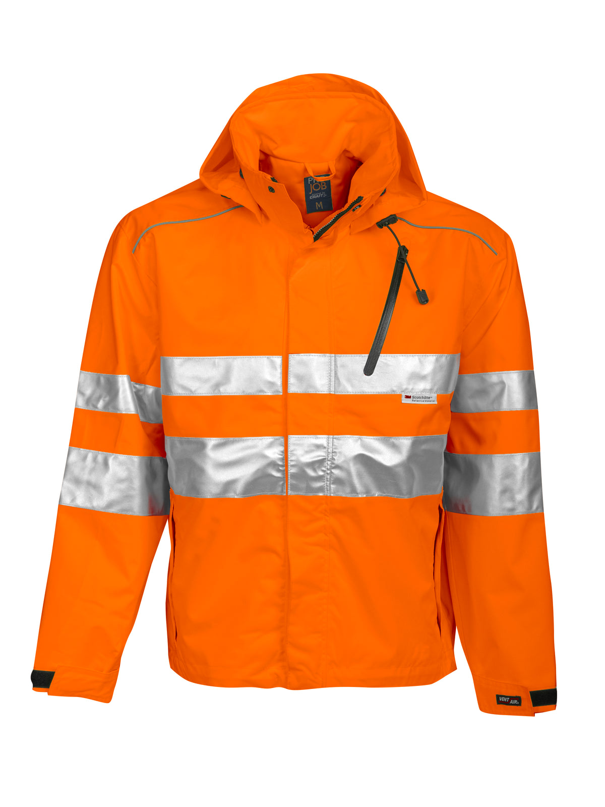 ProJob 6466 Wind- und Wasserdichte Allround Jacke EN ISO 20471 Klasse 3 EN 343/3 Orange, Vorderansicht