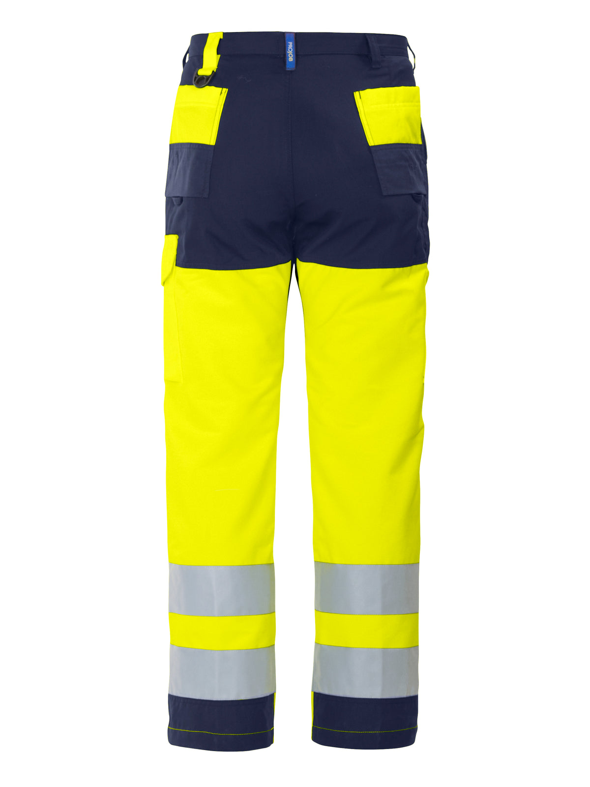 ProJob 6501 Arbeitshose EN ISO 20471 Klasse 2 Gerader Schnitt Gelb/Marine, Rückansicht