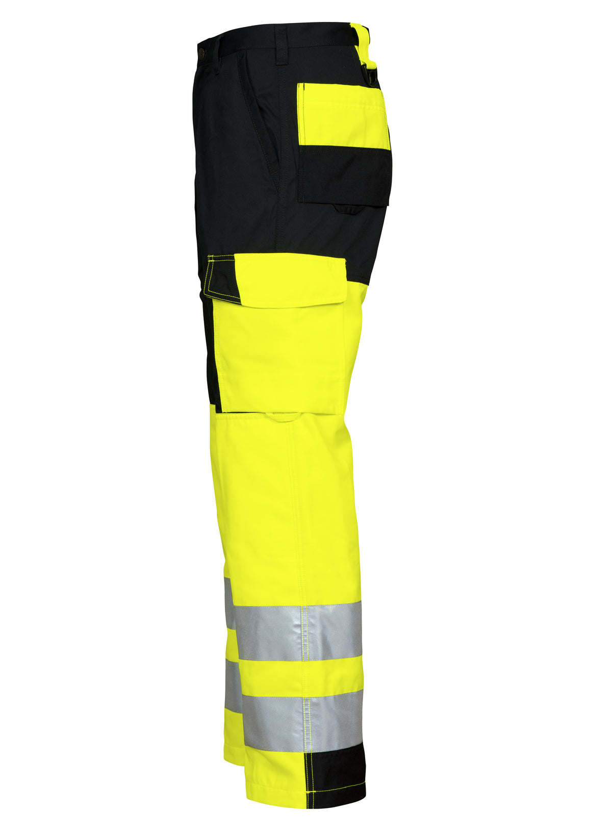 ProJob 6501 Arbeitshose EN ISO 20471 Klasse 2 Gerader Schnitt Gelb/Schwarz, Seitenansicht links