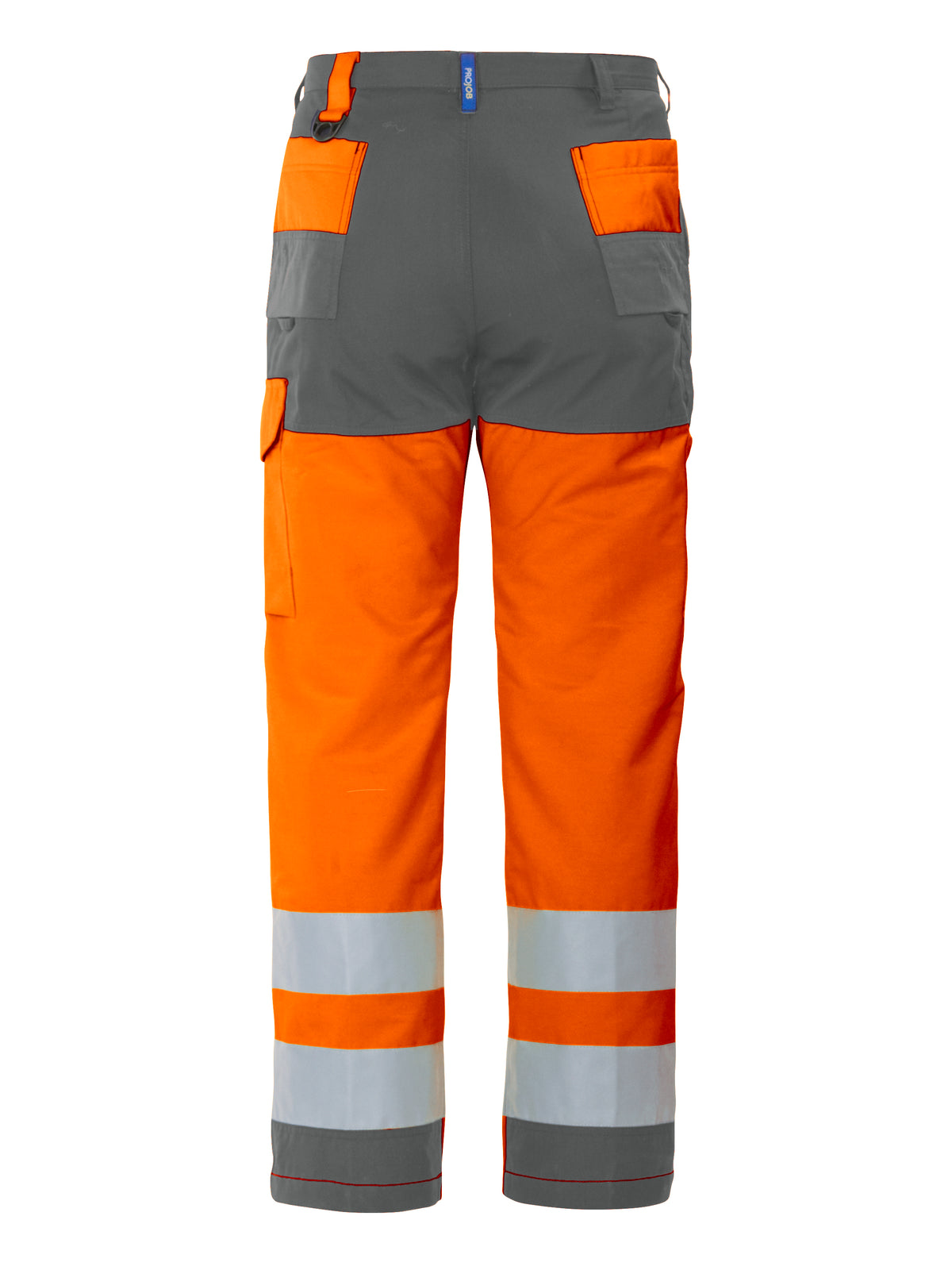 ProJob 6501 Arbeitshose EN ISO 20471 Klasse 2 Gerader Schnitt Orange/Grau, Rückansicht