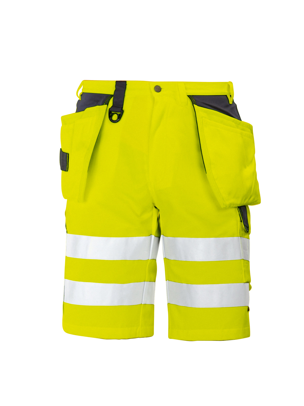 ProJob 6503 Shorts mit Hängetaschen EN ISO 20471 Klasse 2 Gelb/Marine, Vorderansicht
