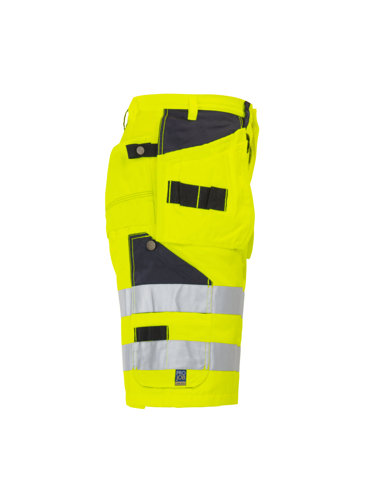 ProJob 6503 Shorts mit Hängetaschen EN ISO 20471 Klasse 2 Gelb/Marine, Seitenansicht rechts
