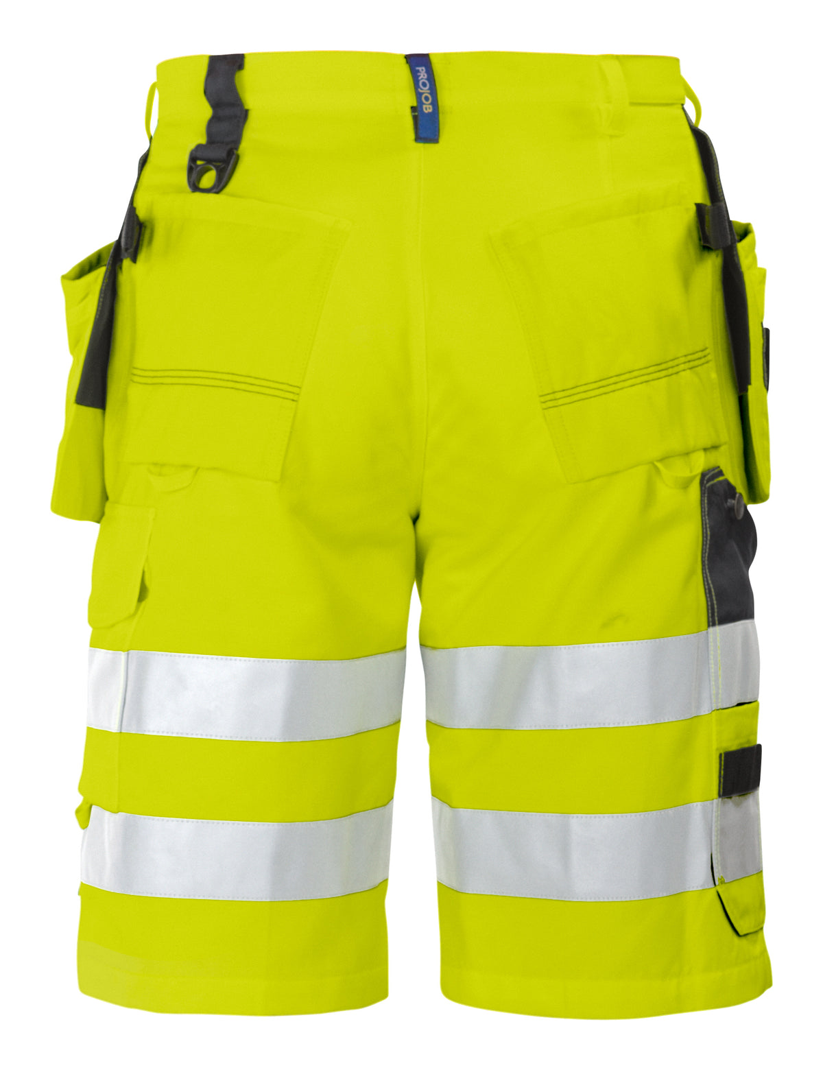 ProJob 6503 Shorts mit Hängetaschen EN ISO 20471 Klasse 2 Gelb/Schwarz, Rückansicht
