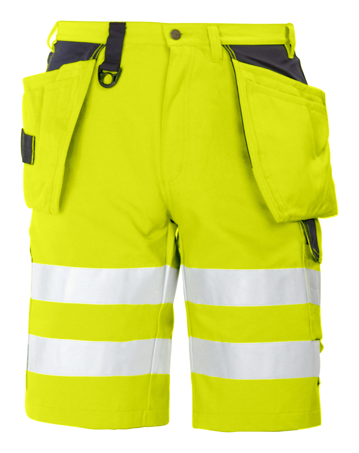 ProJob 6503 Shorts mit Hängetaschen EN ISO 20471 Klasse 2 Gelb/Schwarz, Vorderansicht