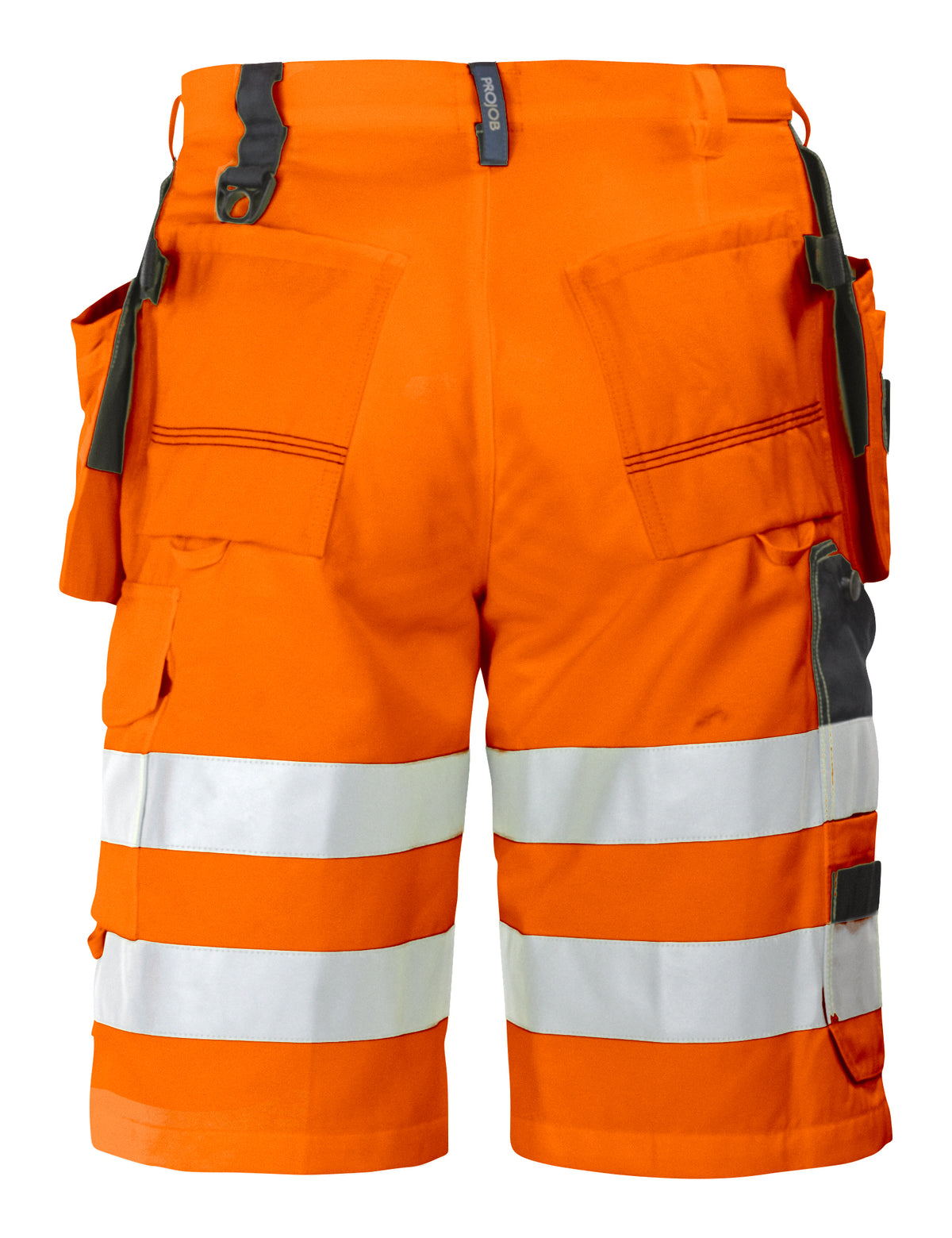 ProJob 6503 Shorts mit Hängetaschen EN ISO 20471 Klasse 2 Orange/Schwarz, Rückansicht