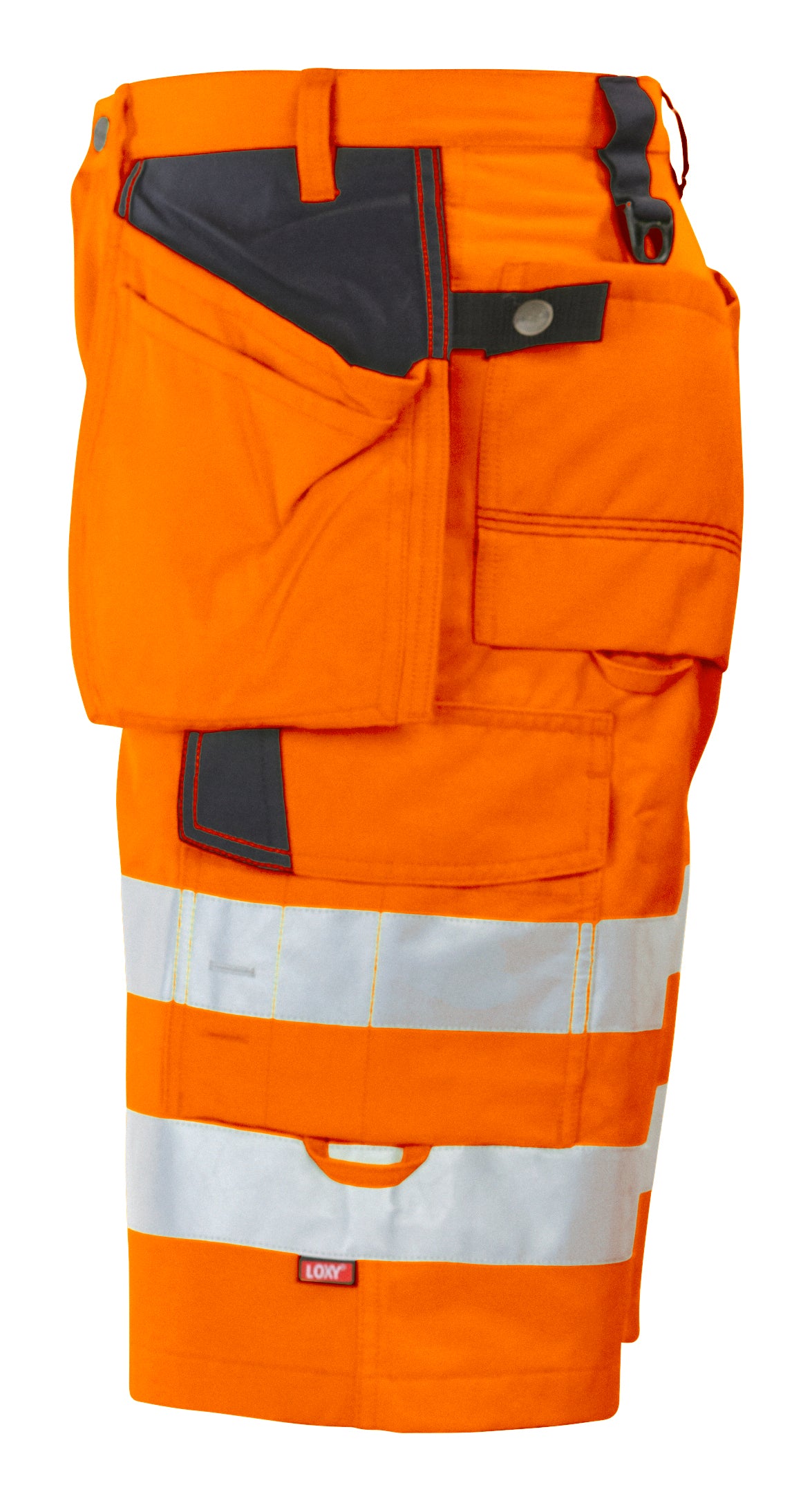 ProJob 6503 Shorts mit Hängetaschen EN ISO 20471 Klasse 2 Orange/Schwarz, Seitenansicht links