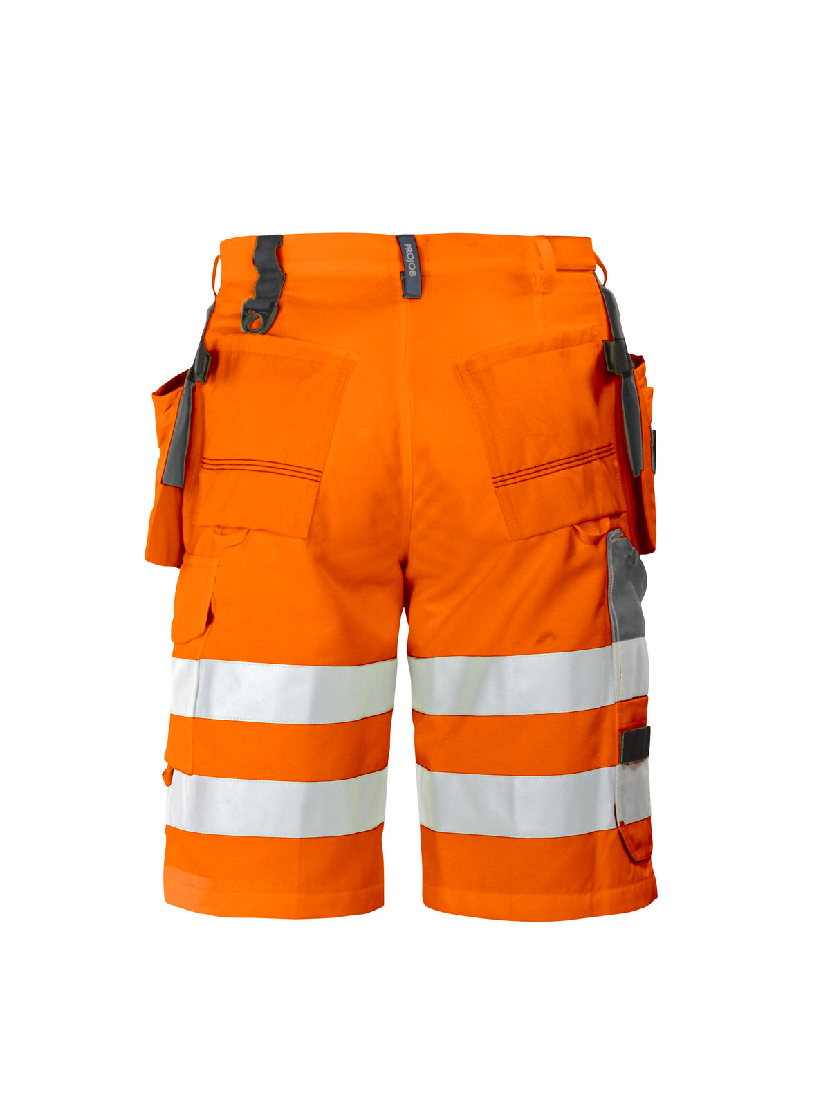 ProJob 6503 Shorts mit Hängetaschen EN ISO 20471 Klasse 2 Orange/Grau, Rückansicht