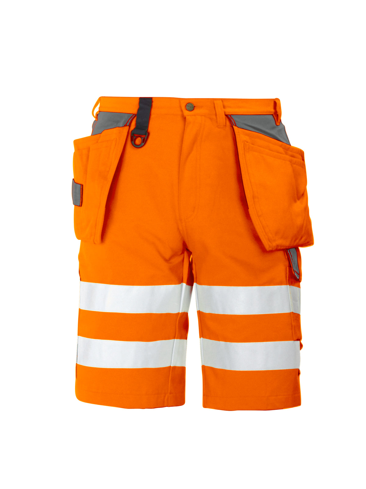 ProJob 6503 Shorts mit Hängetaschen EN ISO 20471 Klasse 2 Orange/Grau, Vorderansicht