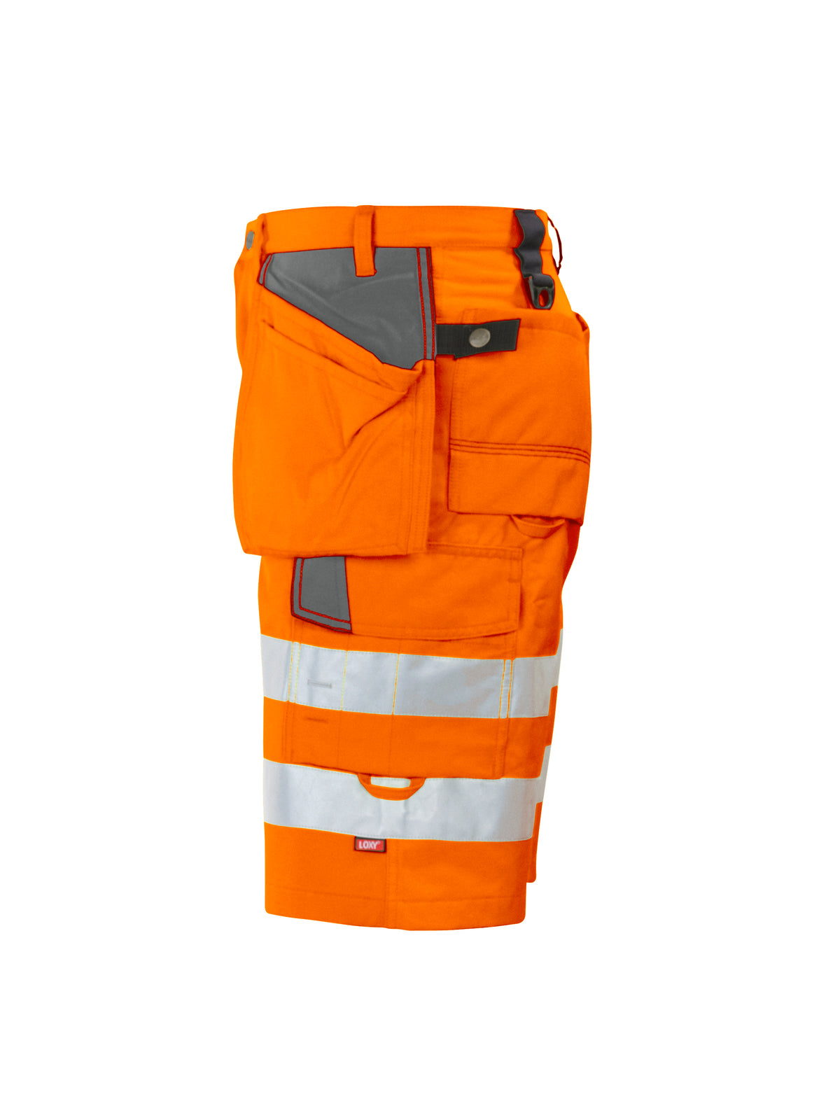ProJob 6503 Shorts mit Hängetaschen EN ISO 20471 Klasse 2 Orange/Grau, Seitenansicht links