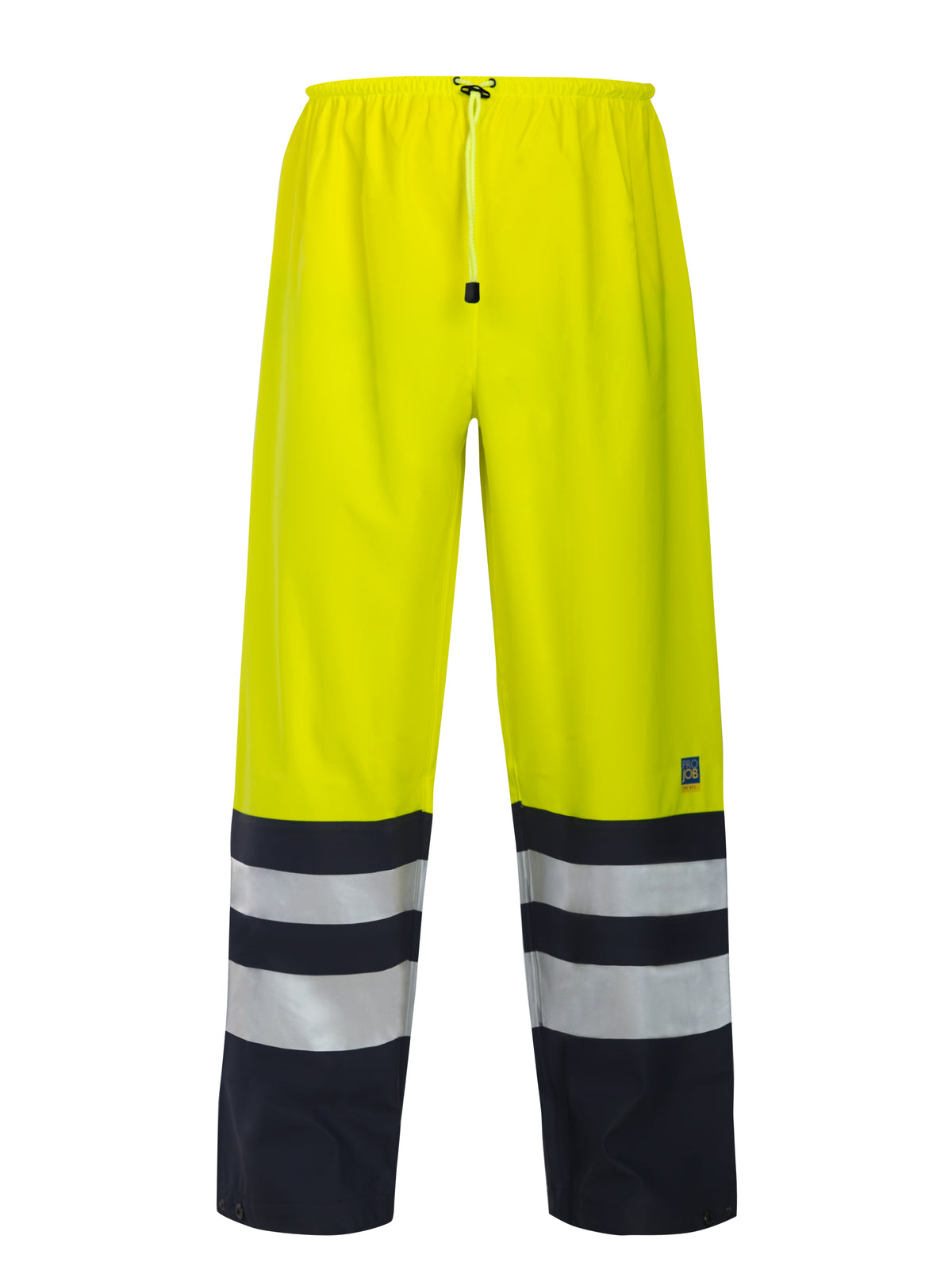 ProJob 6504 Regenhose EN ISO 20471 Klasse 2 Gelb/Marine, Vorderansicht