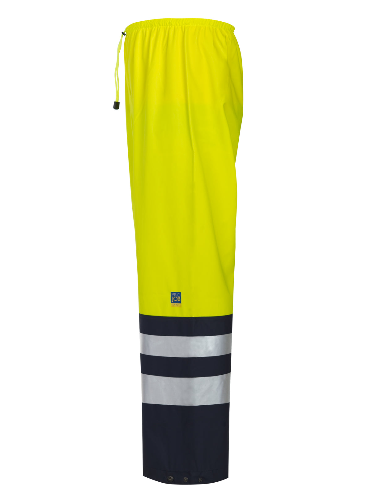 ProJob 6504 Regenhose EN ISO 20471 Klasse 2 Gelb/Marine, Seitenansicht links