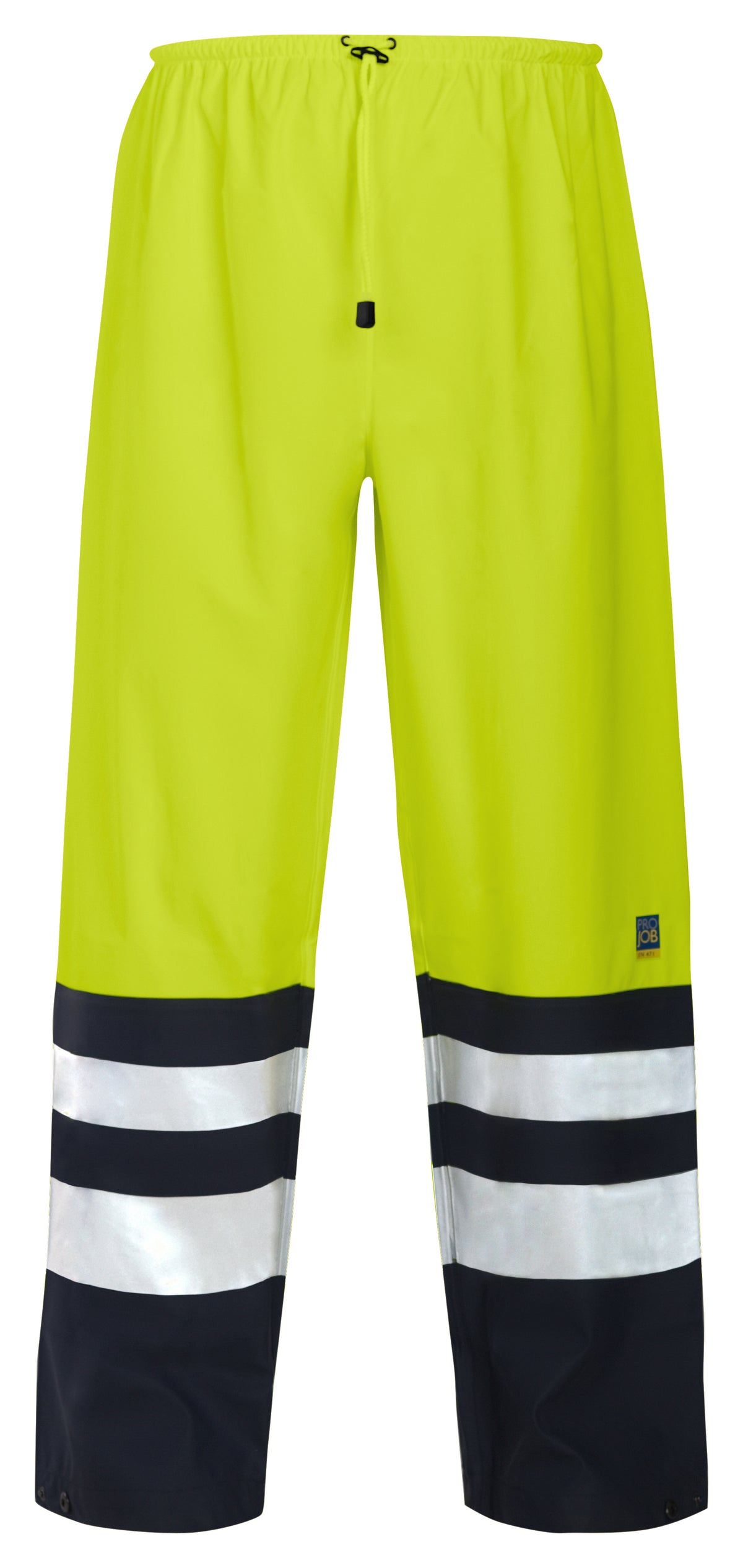 ProJob 6504 Regenhose EN ISO 20471 Klasse 2 Gelb/Schwarz, Vorderansicht