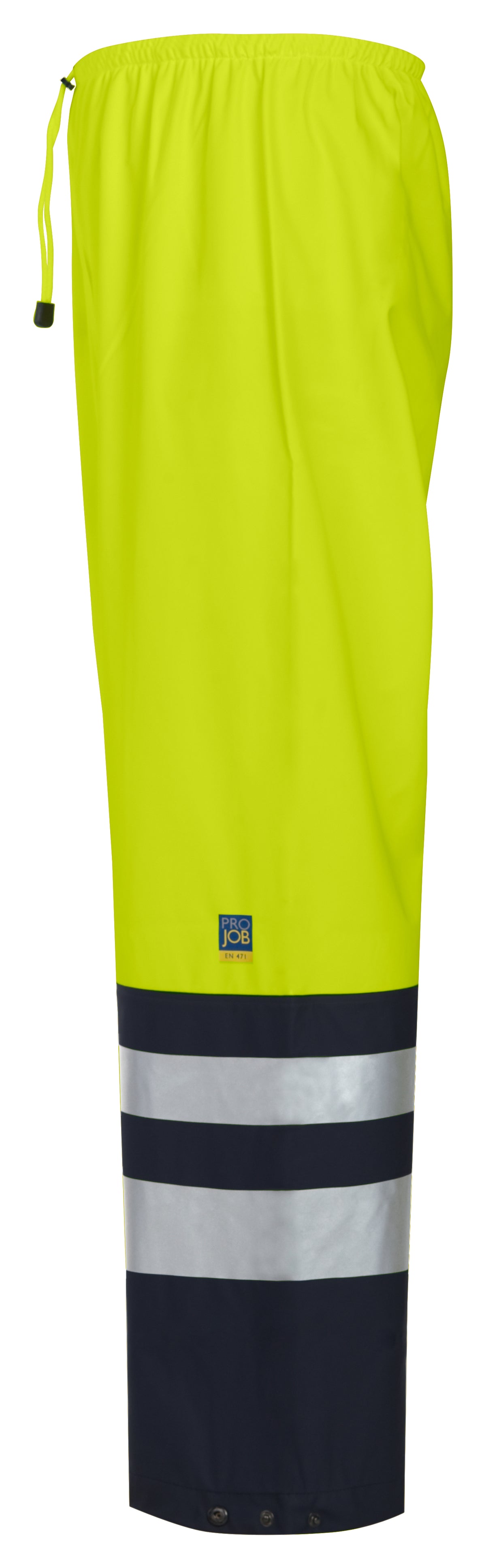 ProJob 6504 Regenhose EN ISO 20471 Klasse 2 Gelb/Schwarz, Seitenansicht links