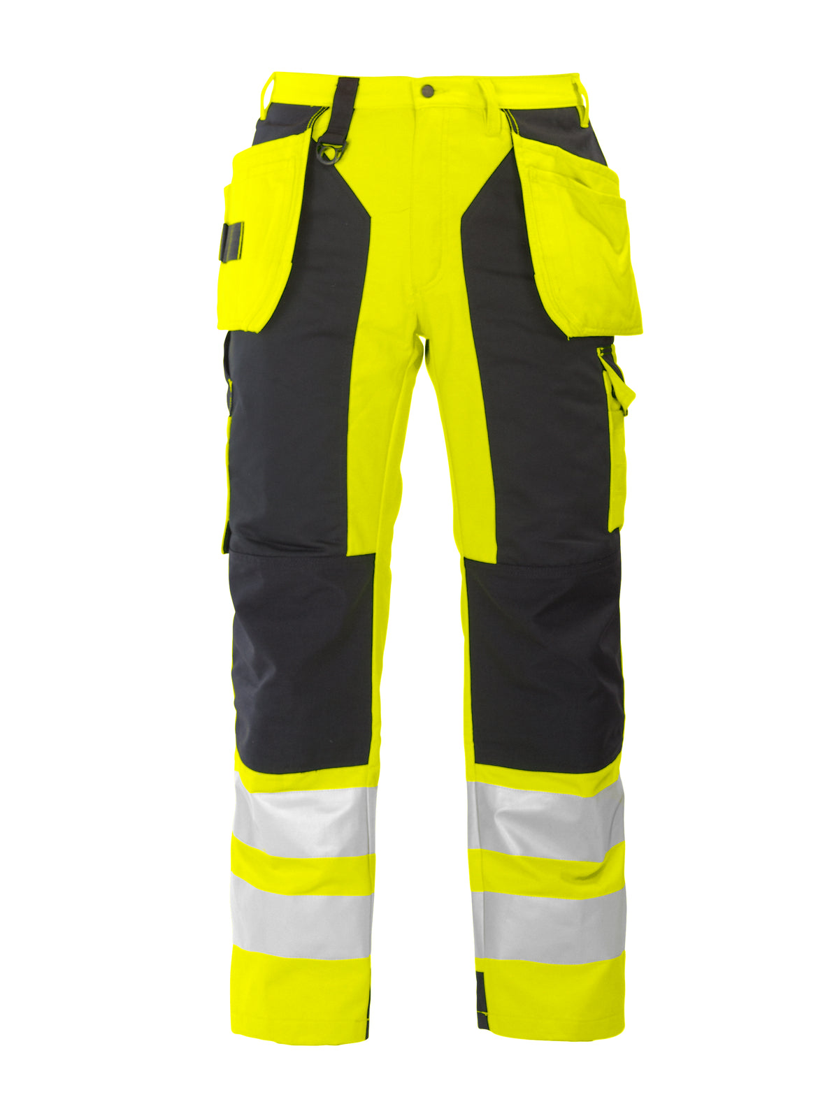 ProJob 6506 Arbeitshose mit Knieverstärkung und Hängetaschen EN ISO 20471 Klasse 2 Gelb/Schwarz, Vorderansicht