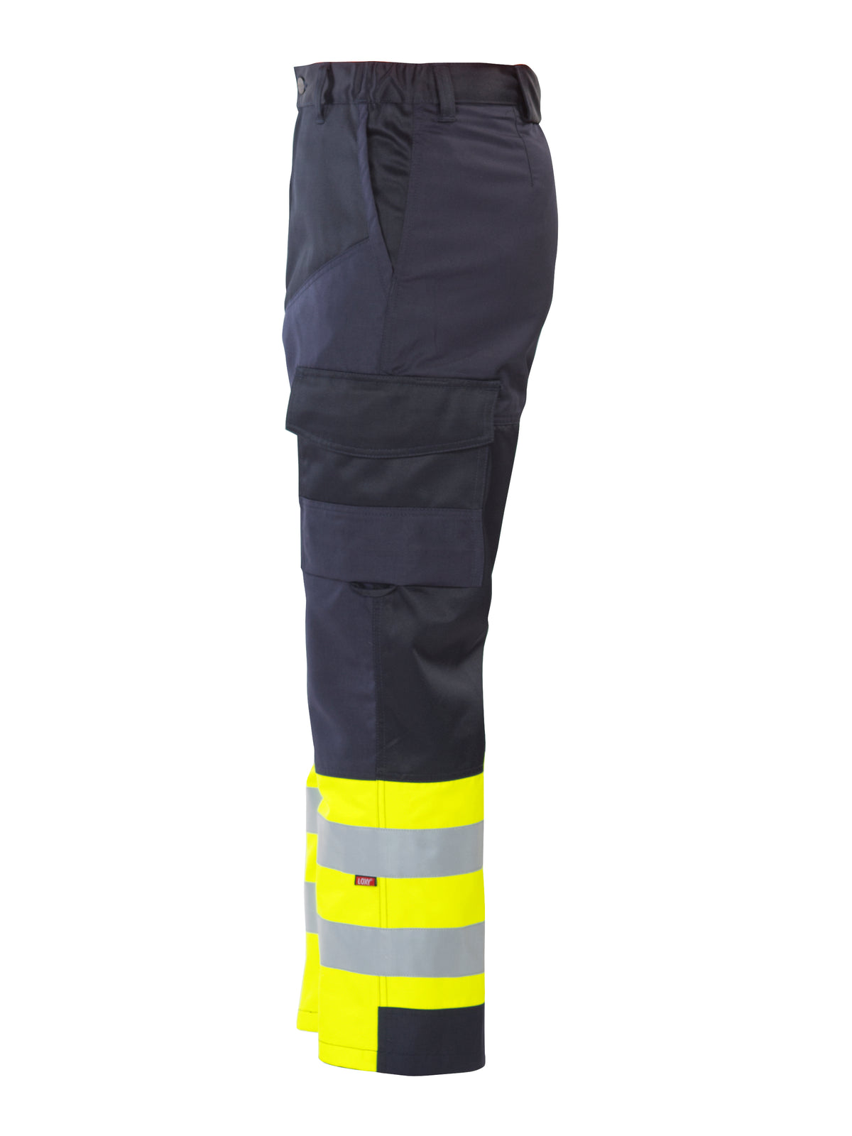 ProJob 6507 Arbeitshose Oberschenkel- und Knieverstärkt EN ISO 20471 Klasse 1 Gelb/Marine, Seitenansicht links