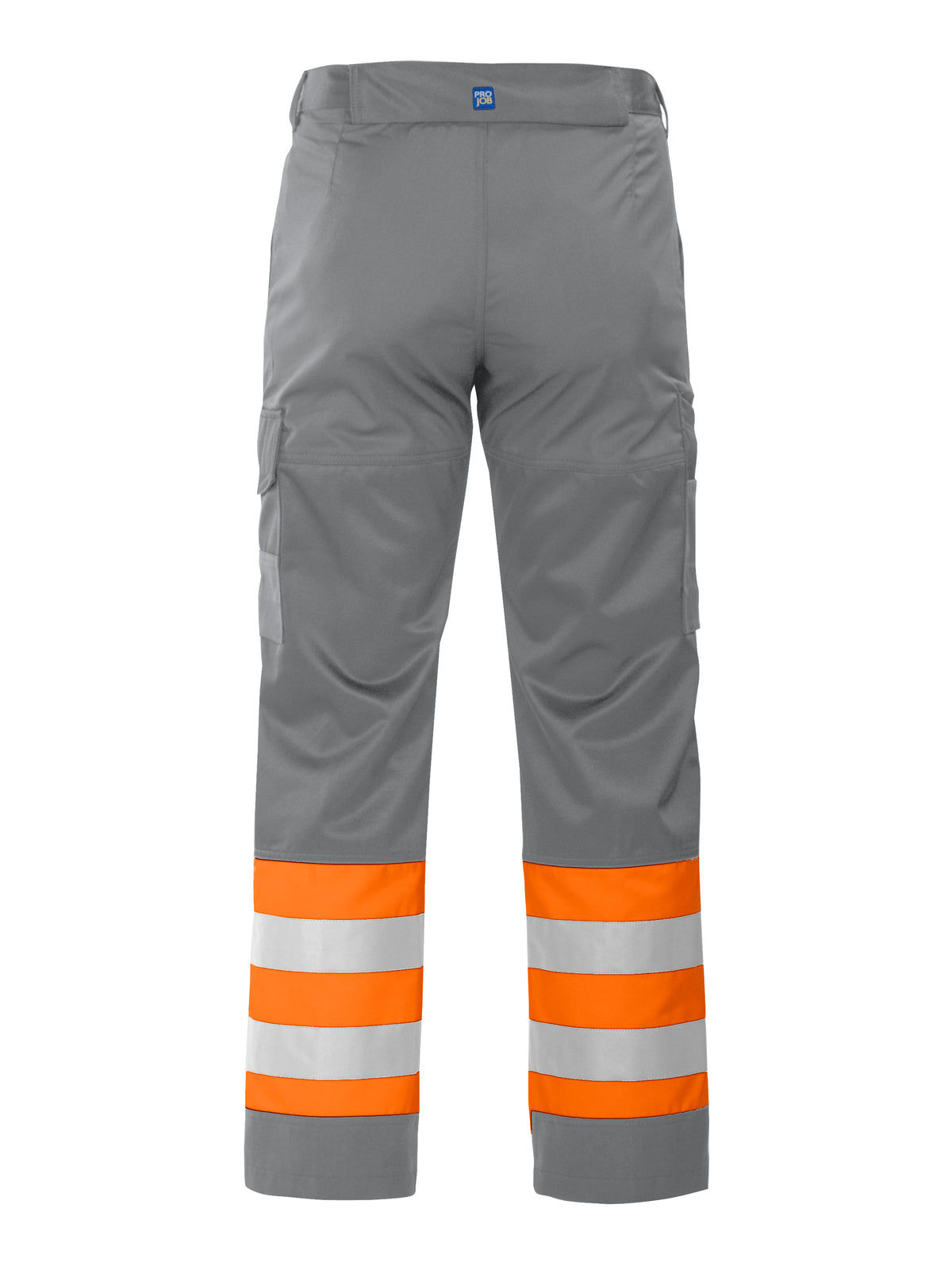 ProJob 6507 Arbeitshose Oberschenkel- und Knieverstärkt EN ISO 20471 Klasse 1 Orange/Grau, Rückansicht