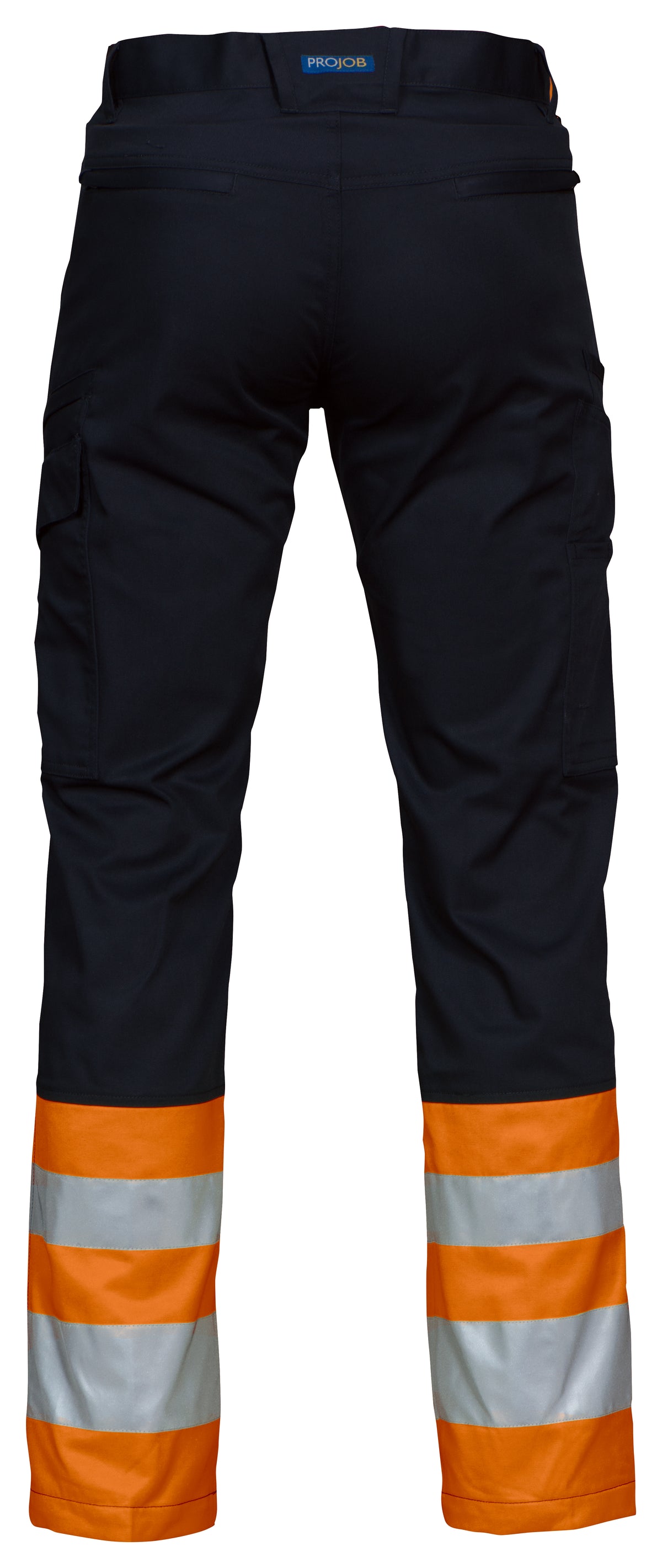 ProJob 6523 Arbeitshose EN ISO 20471 Klasse 1 Moderner Schnitt Orange/Schwarz, Rückansicht