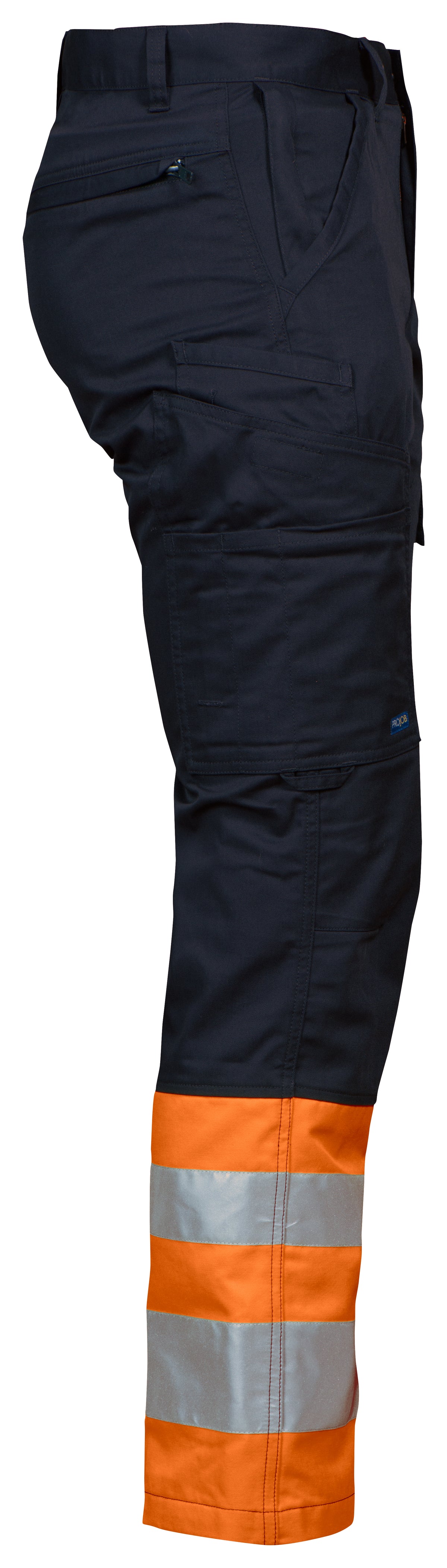 ProJob 6523 Arbeitshose EN ISO 20471 Klasse 1 Moderner Schnitt Orange/Schwarz, Seitenansicht rechts