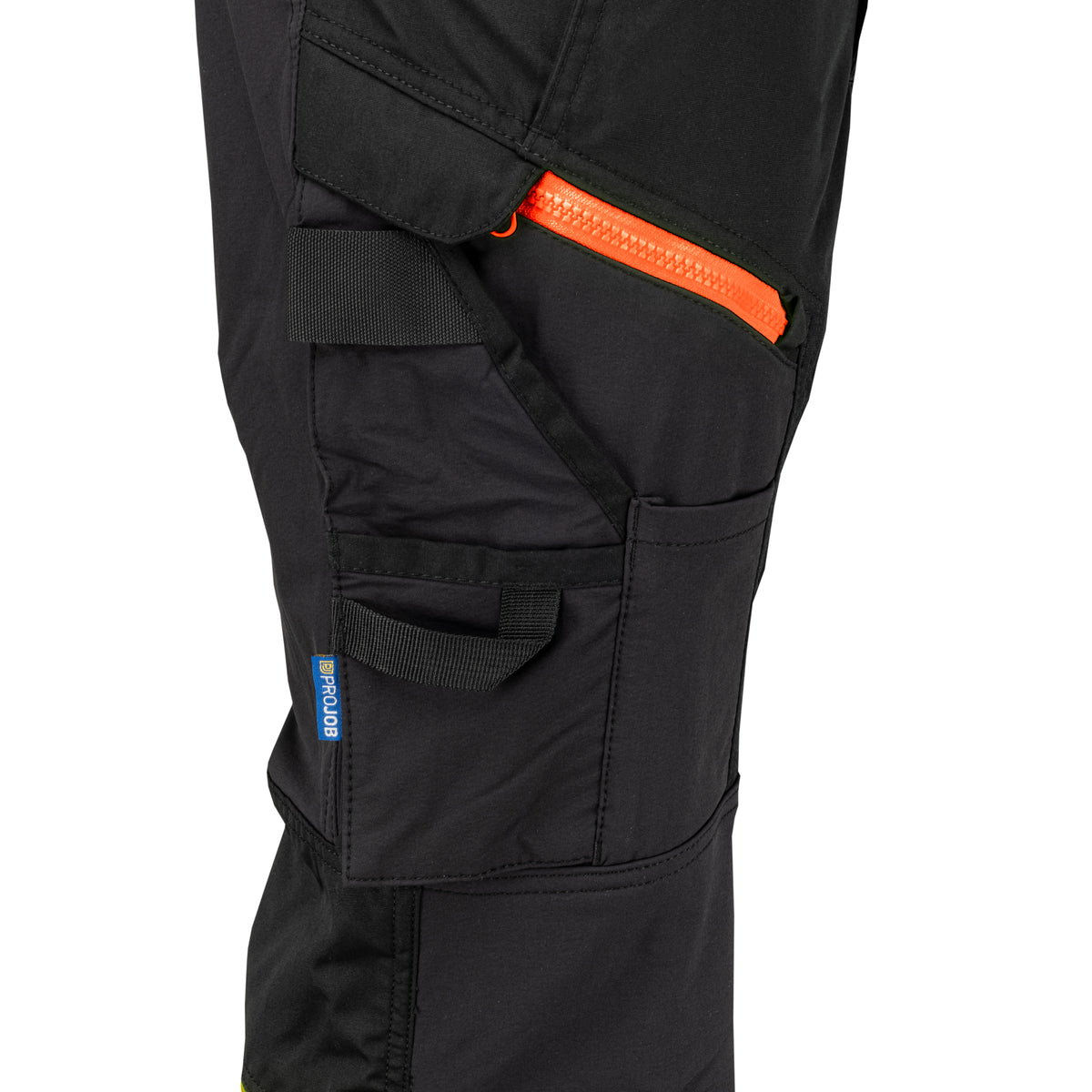 ProJob 6528 Stretch Arbeitshose EN ISO 20471 Klasse 1 Moderner Schnitt Orange/Schwarz, Produktansicht